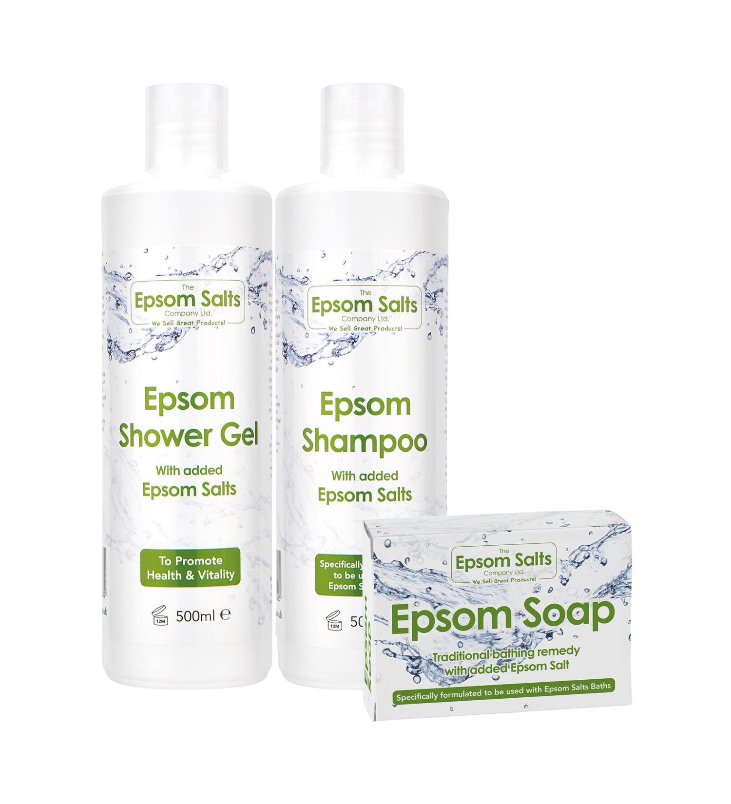 Epsom Shampoo Epsom Shower Gel & Epsom Soap Offer - Free Next Day Delivery