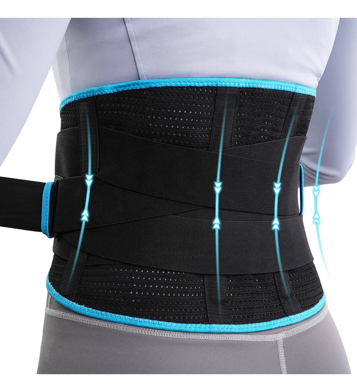 NEWGO Back Support Belt - Lumbar Brace for Pain Relief | Herniated Disc Sciatica Scoliosis | Adjustable Men & Women (L - Buy Online on GoSupps.com