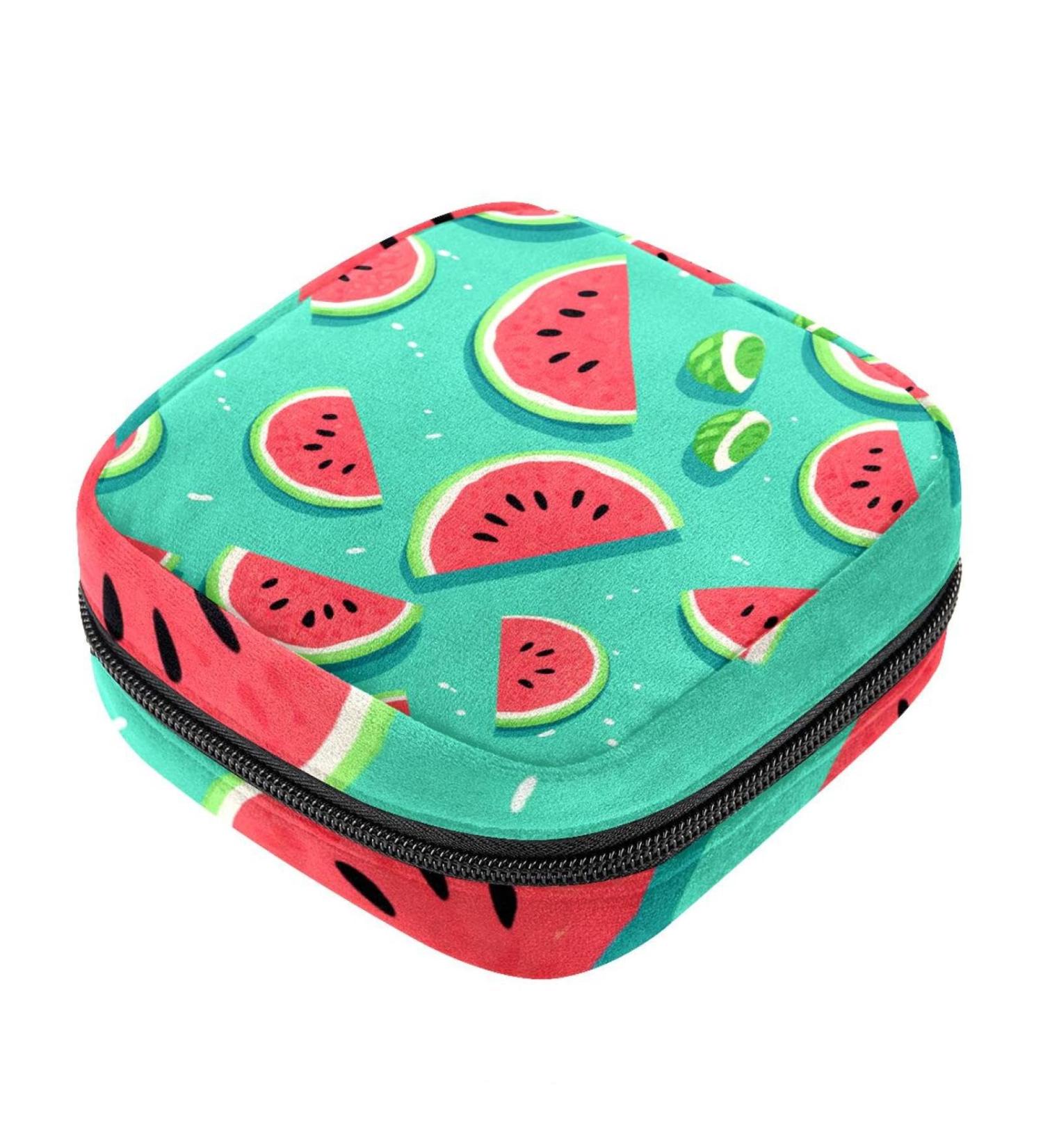 Watermelon Fruit Dotted Period Bag - Stylish Sanitary Napkin & Tampon Holder for Purses | International Shipping Available - Buy Online on GoSupps.com