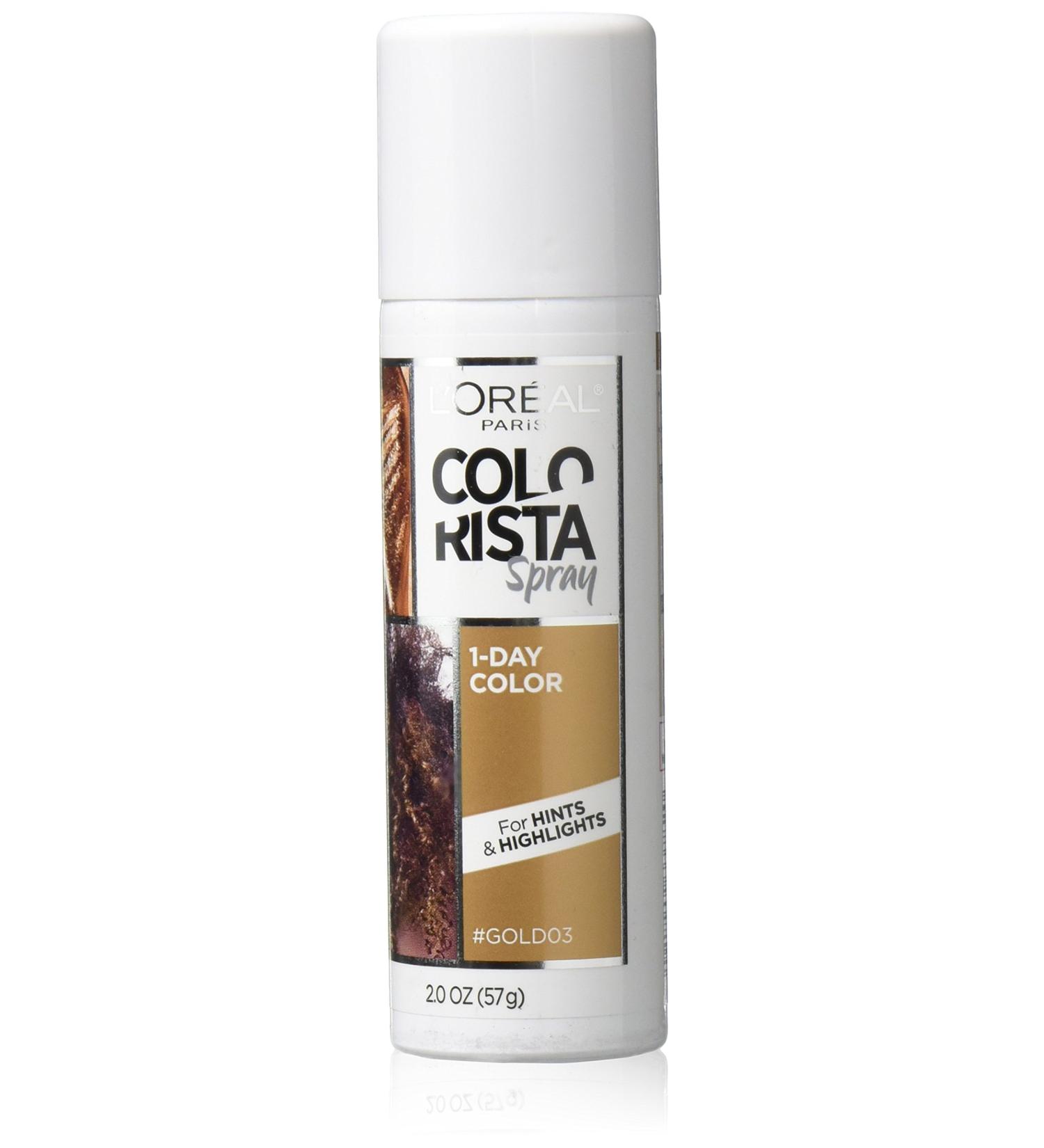 L'Oreal Paris Colorista 1-Day Washable Temporary Hair Color Spray Gold 2oz - Pack of 1 - Buy Online on GoSupps.com