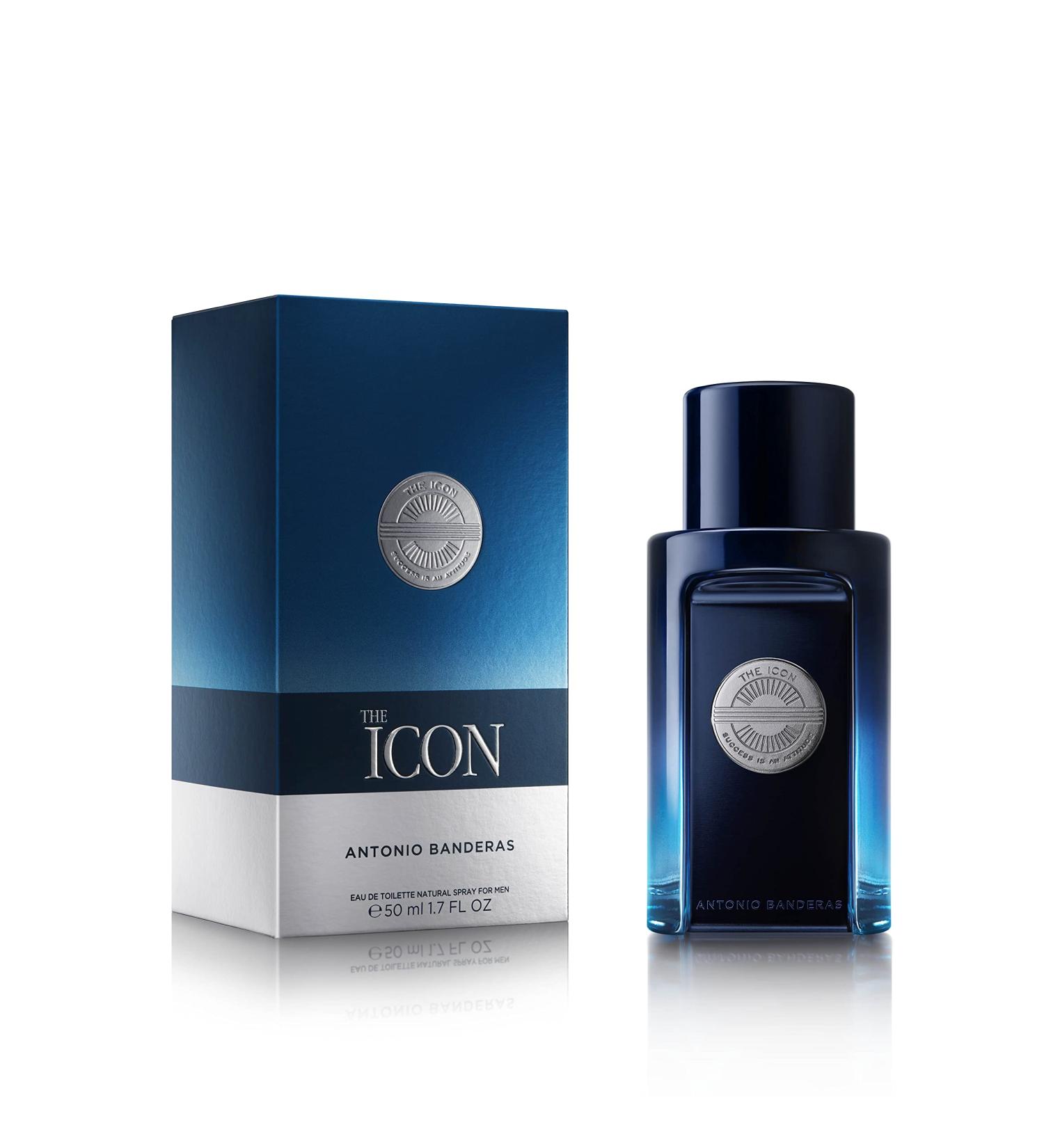 Banderas Antonio The Icon Eau De Toilette For Men - Long Lasting - Virile Elegant Trendy And Sexy Scent - Wood Amber And Sandalwood Notes - Ideal For Special Events - 1.7 Fl Oz - Buy Online on GoSupps.com