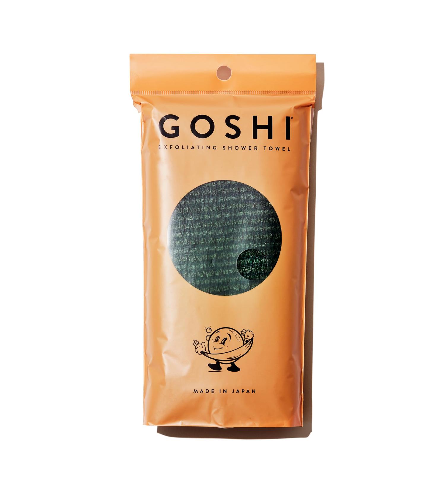 GOSHI Exfoliating Bath Towel - Tear-Resistant Washcloth for All Skin Types - Moss Green - Made in Japan | Best International Shipping - Buy Online on GoSupps.com