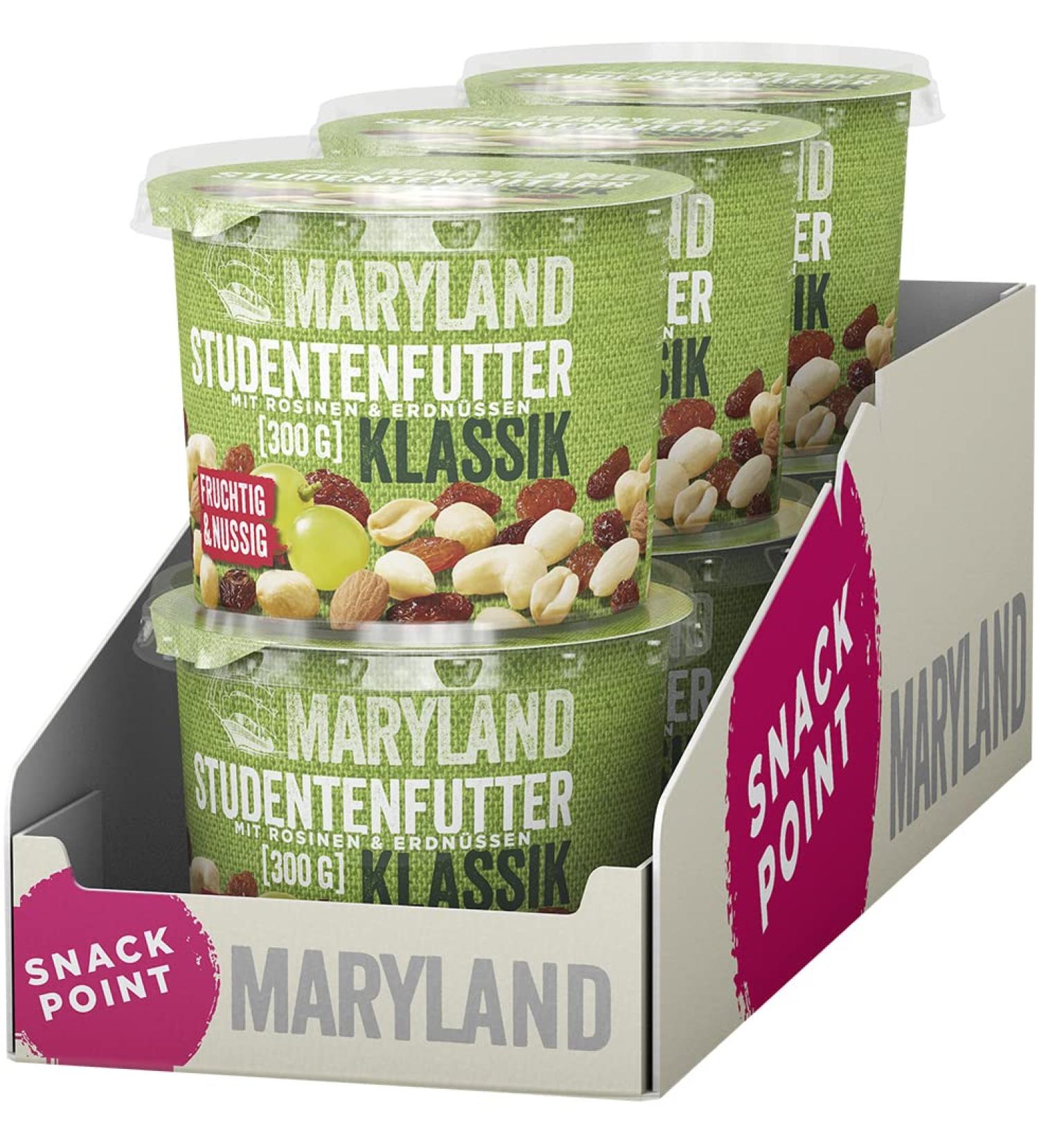 Maryland Student Feed Classic 300g Mug Storage Pack - Nut & Fruit Mix with Raisins Peanuts Cashews & Almonds | 6 x 300g for International Shipping - Buy Online on GoSupps.com