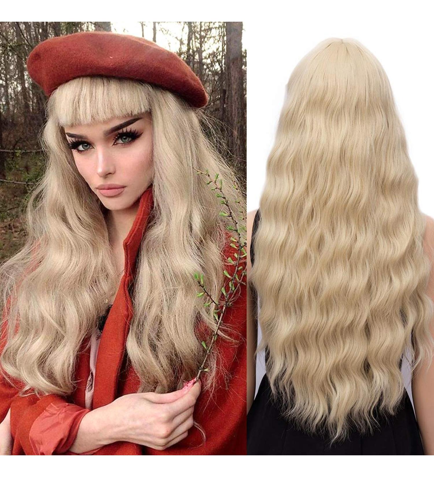 YEESHEDO Light Blonde Wavy Synthetic Wig for Women - Ideal for Cosplay and Fancy Dress Events - Buy Online on GoSupps.com