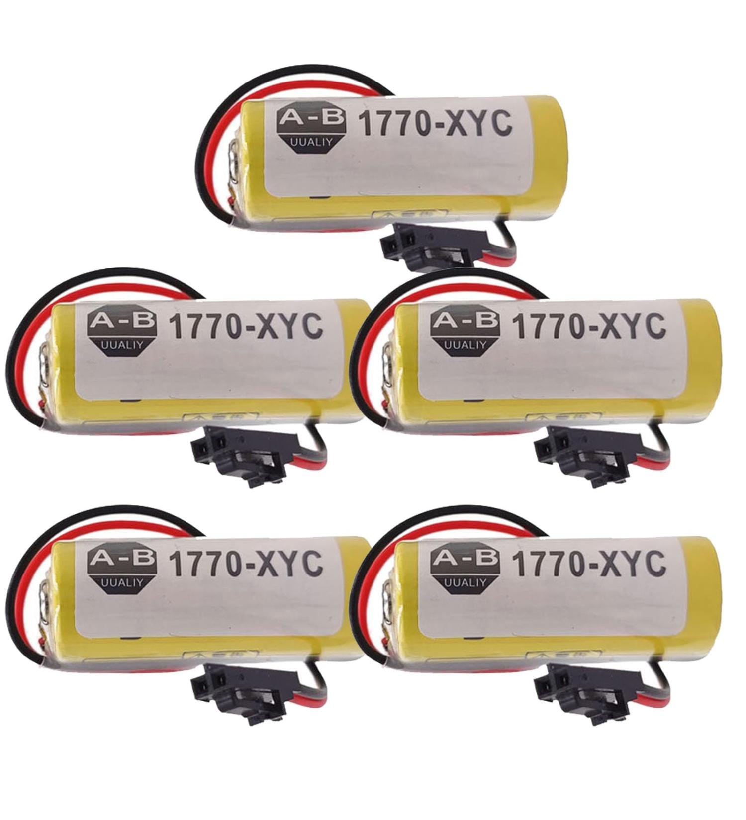Buy 5 Pack 1770-XYC 3V 1800mAh Battery Replacement for 1770-XYC/A 1770-XYB 1756-BA1 - Non-Rechargeable Black Plug - Buy Online on GoSupps.com