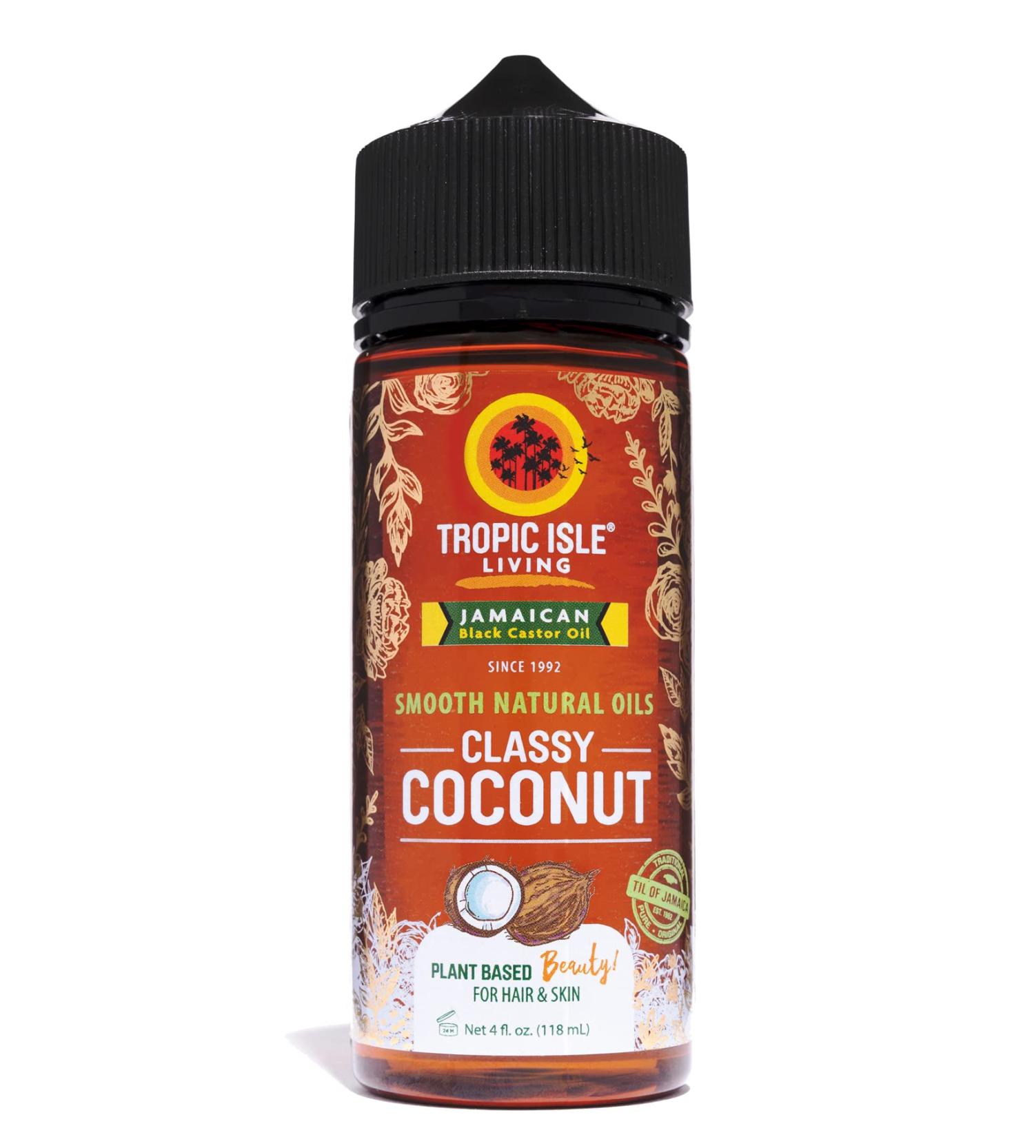 Tropic Isle Living Classy Coconut Oil for Hair Growth & Skin Care - Hydrating & Refreshing Formula for Hot Oil Treatment - 4oz - Buy Online on GoSupps.com