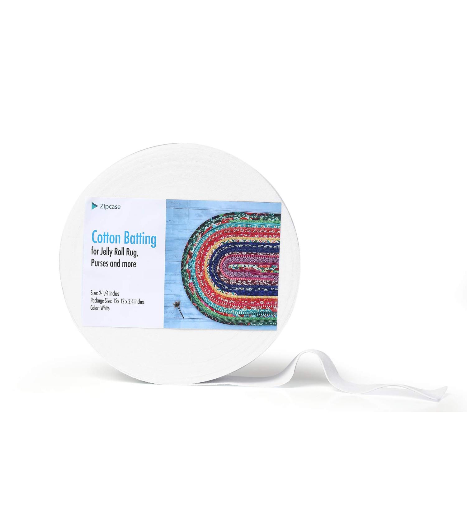Zipcase Upholstery Needle-Punched Cotton Batting | 2-1/4 x 50 Yards for Jelly Roll Rugs & Purses - Buy Online on GoSupps.com