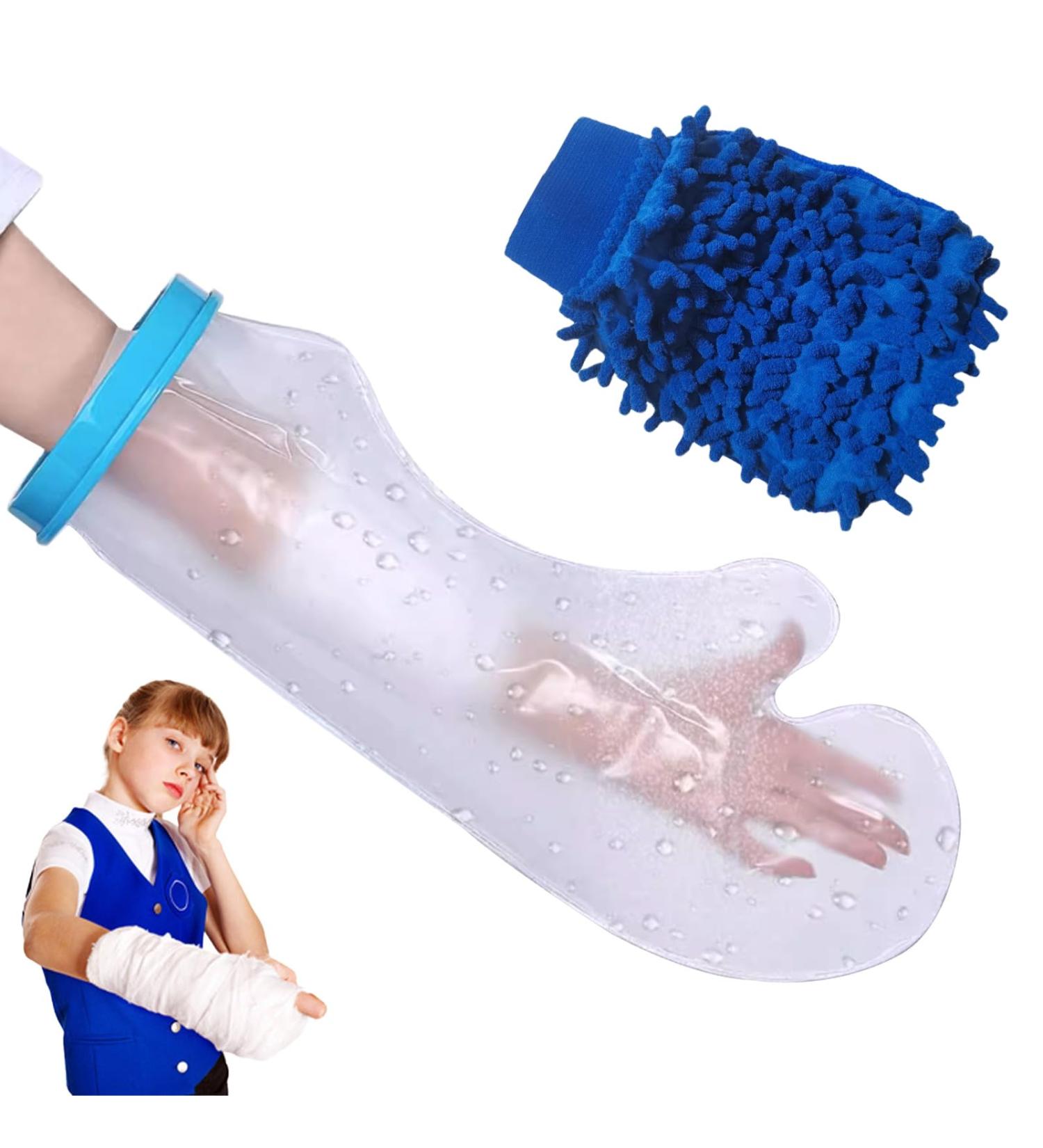 Neyared 2PCS Plaster Cast Waterproof Cover Arm Set Reusable Cast Protectors for Shower with a Rubbing Gloves - Buy Online on GoSupps.com