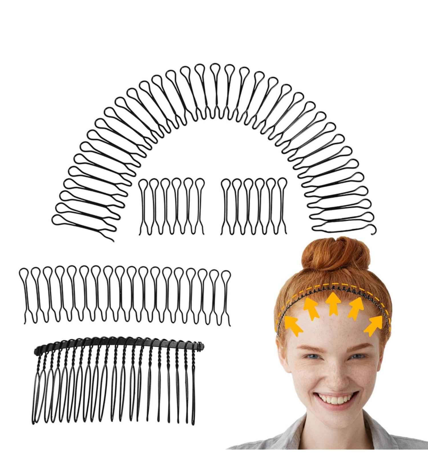 Hair Comb Clips - Metal Hair Combs Wire Comb Clips | Concealed U Pin Hair Side Combs Hair Updo Styling Accessory Decorative Bangs Holder Hair Grooming Tool for Women & Girls Hairstyle C. Silver - Buy Online on GoSupps.com