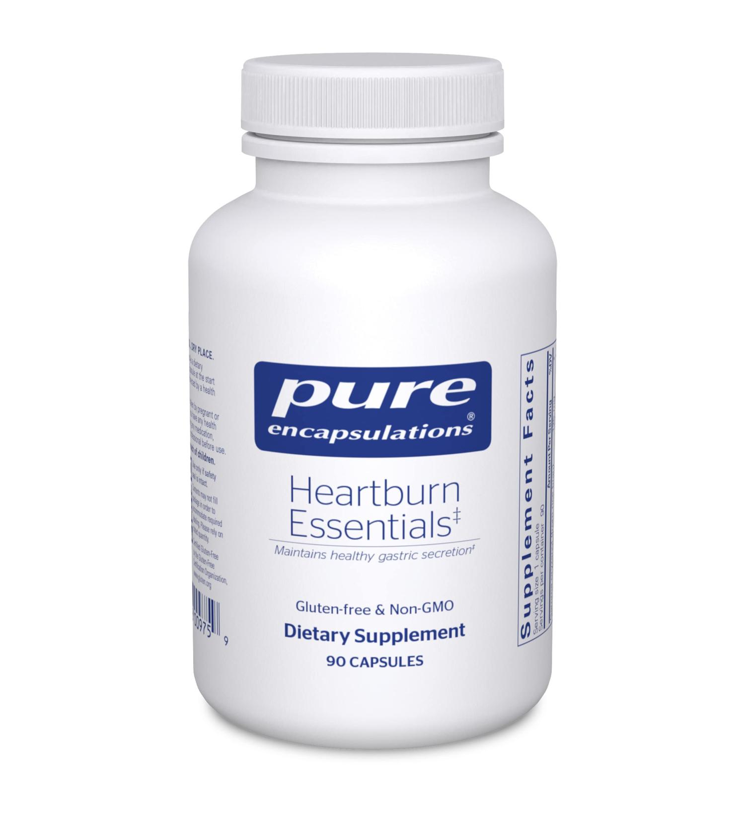 Pure Encapsulations Heartburn Essentials 90 Capsules - Reduce Occasional Heartburn & Indigestion - Dietary Supplement - Buy Online on GoSupps.com