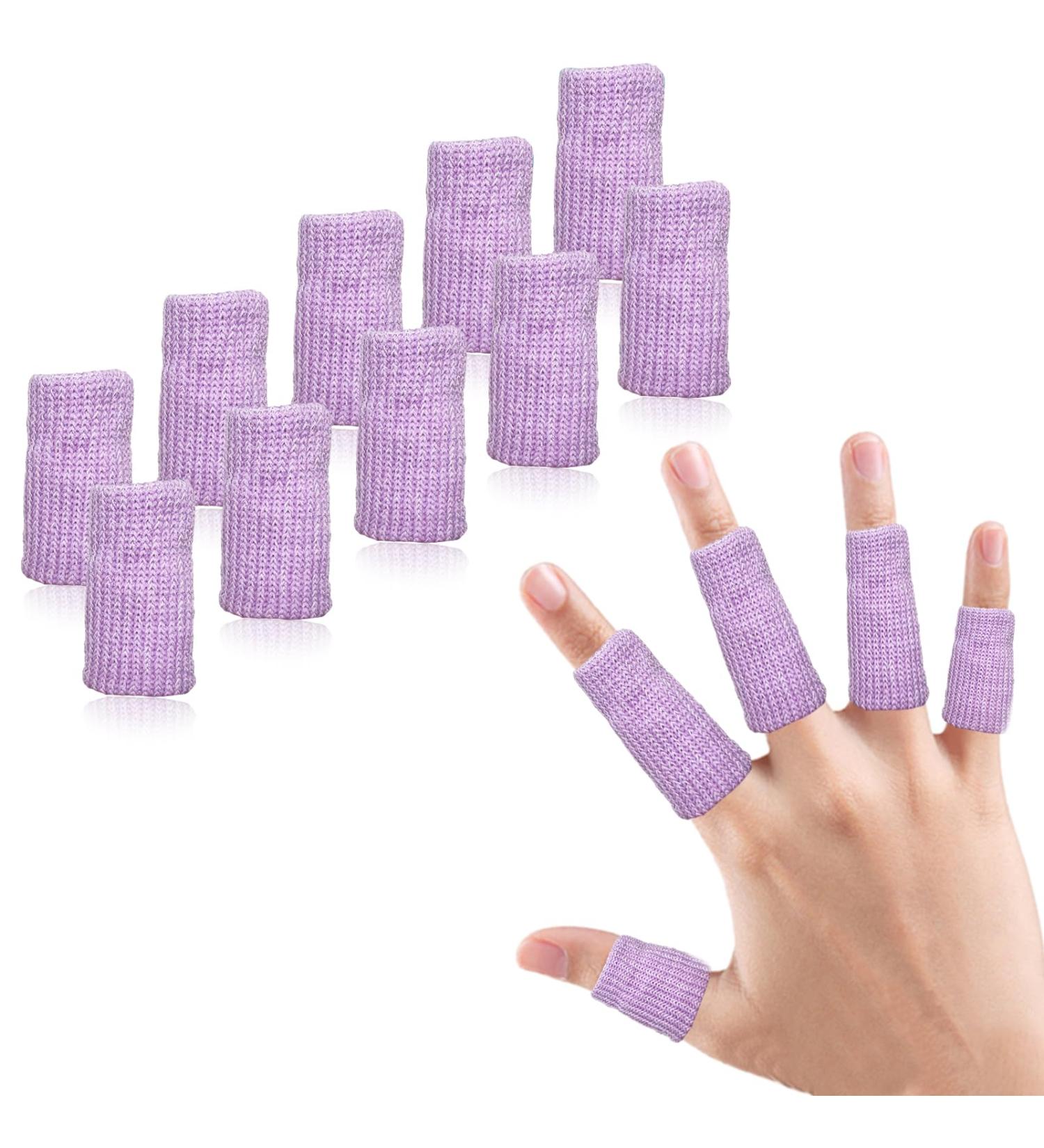 Finger Compression Sleeves for Arthritis & Swelling Light Purple Thumb Brace for Trigger Finger Support One Size Ideal for Basketball & Sports - Buy Online on GoSupps.com