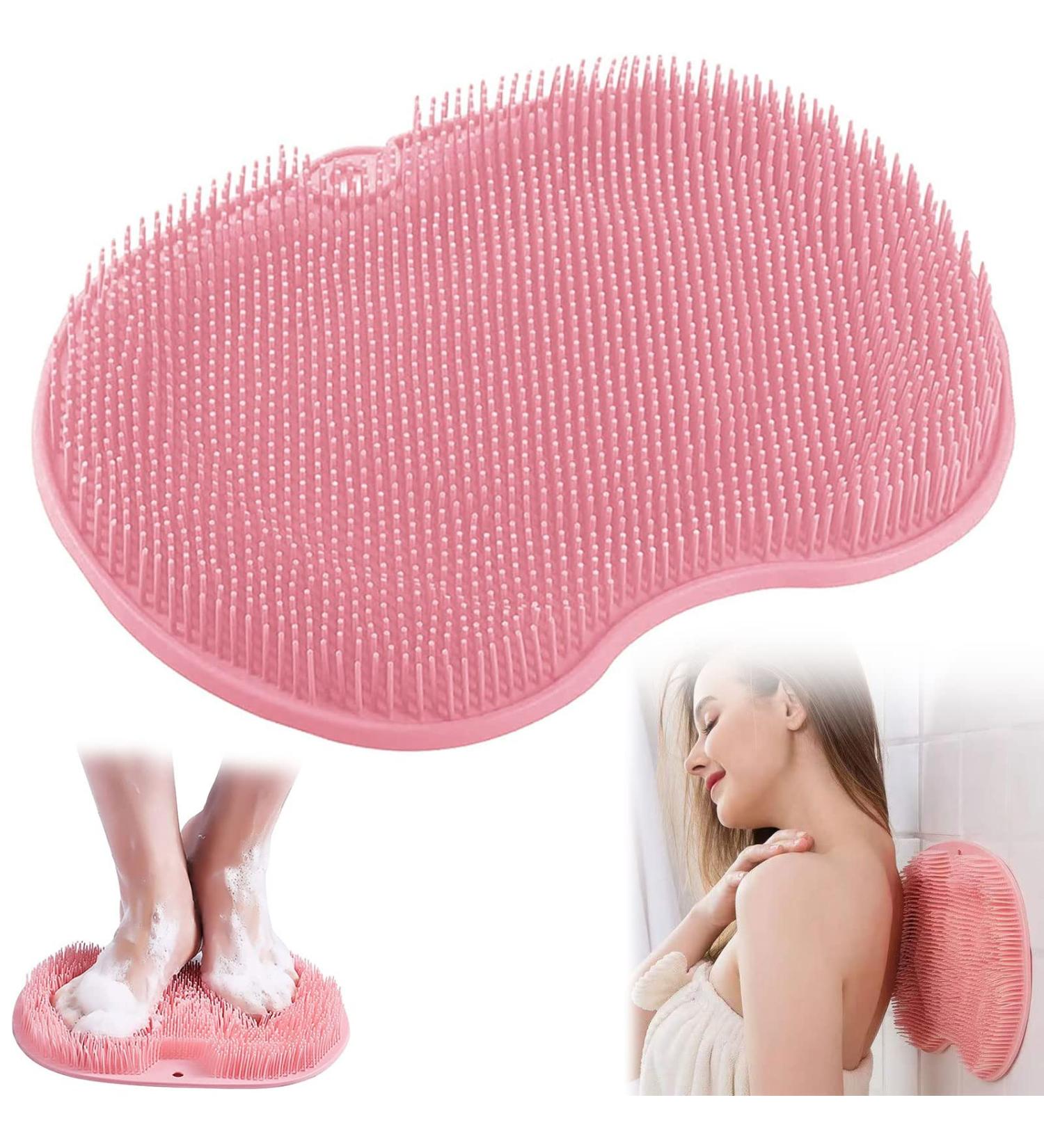 Slip-Proof Silicone Massage Pad & Foot Scrubber - Non-Slip Shower Massager with Suction Cups (Red) - International Shipping - Buy Online on GoSupps.com