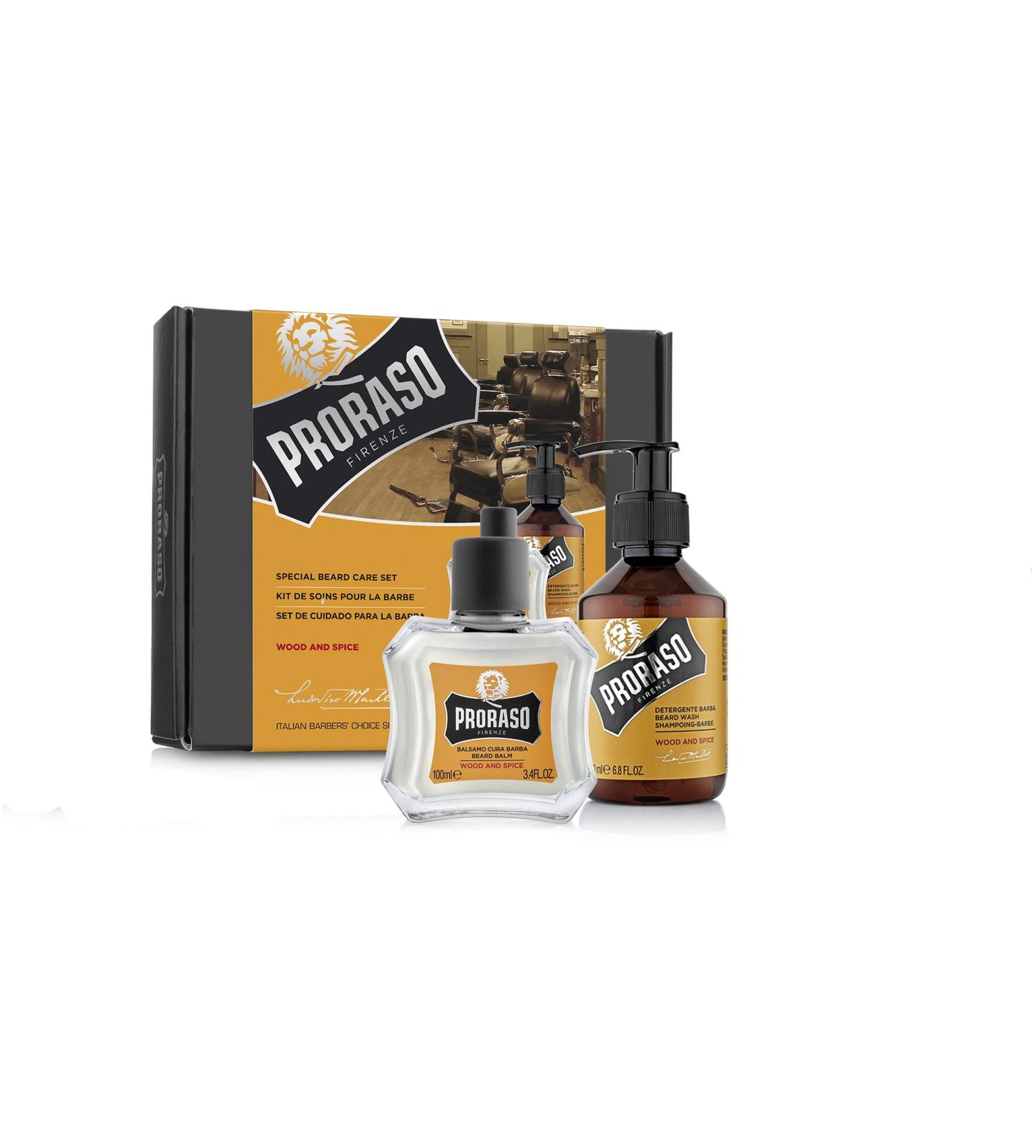 Proraso Beard Care Duo Kit - Best Beard Balm & Wash for New/Short Beards | Wood & Spice Scent - Buy Online on GoSupps.com