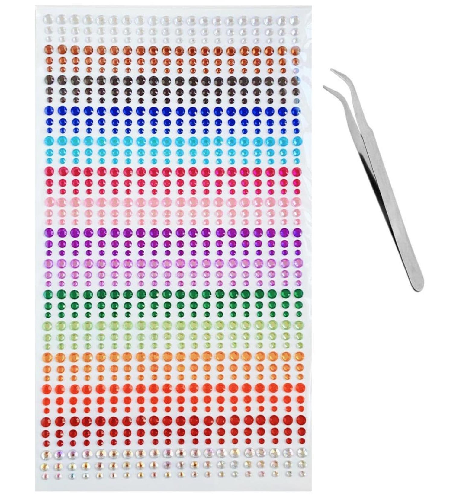 Crystal Rhinestone Face Stickers 900 pcs Face Gems with Tweezers Self-Adhesive Rhinestones Face Jewels for Makeup Stick on Body Crystals for Face Hair Eye Nail DIY Craft Decorations - Buy Online on GoSupps.com