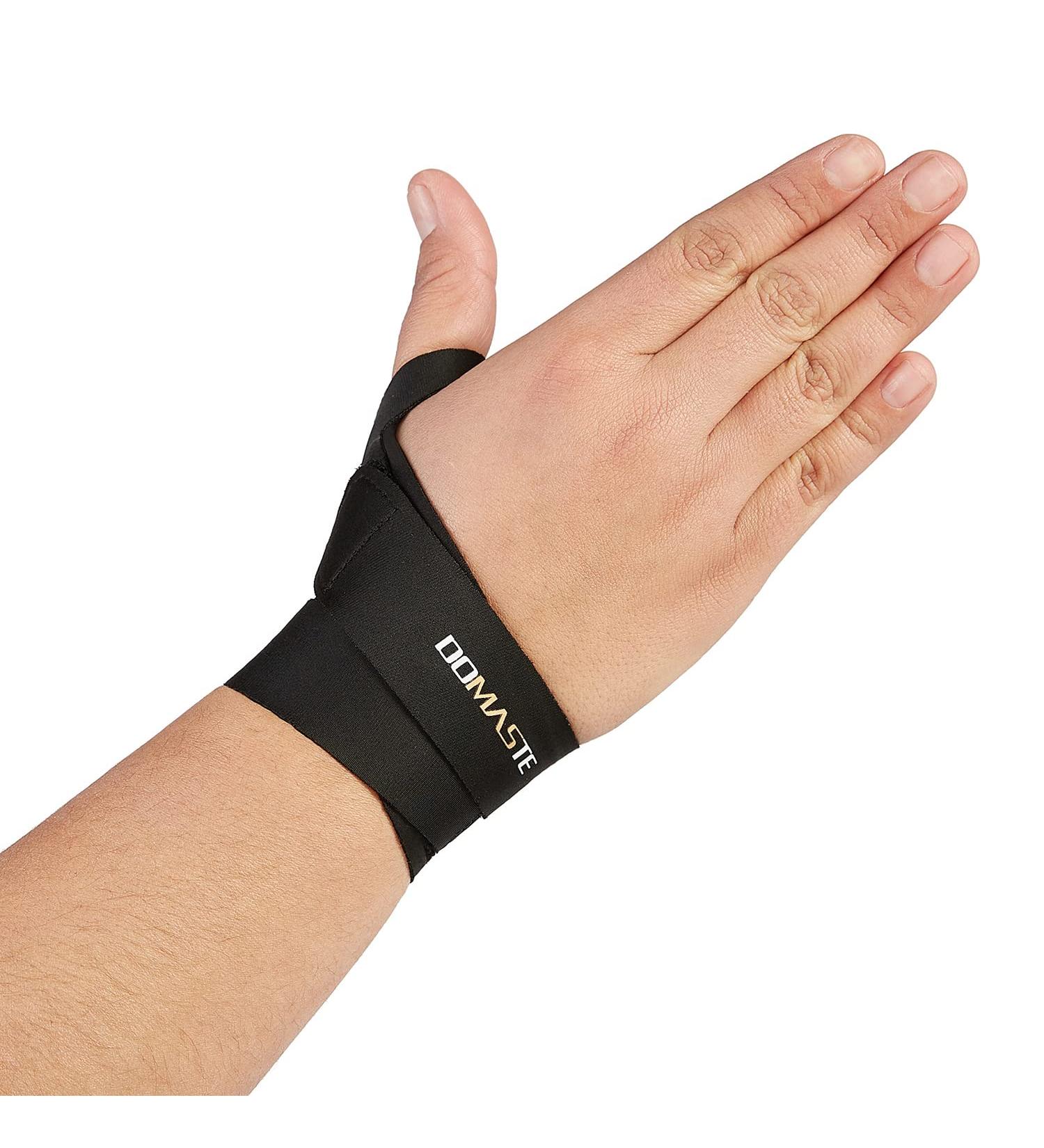 Domaste Ultra Thin Wrist Brace - Adjustable Carpal Tunnel Support for Men and Women, Lightweight and Breathable - Black/Right/One Size - Buy Online on GoSupps.com