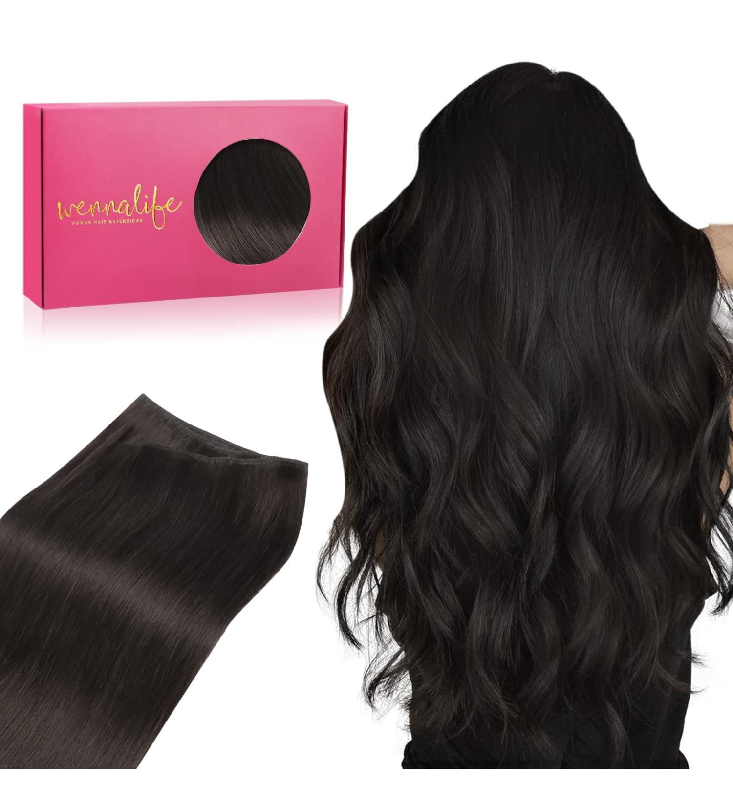 Purchase Salted Real Hair Extensions - 55cm 110g Natural Black Tresses for Sew-In | Premium Quality Hair Wefts - Buy Online on GoSupps.com