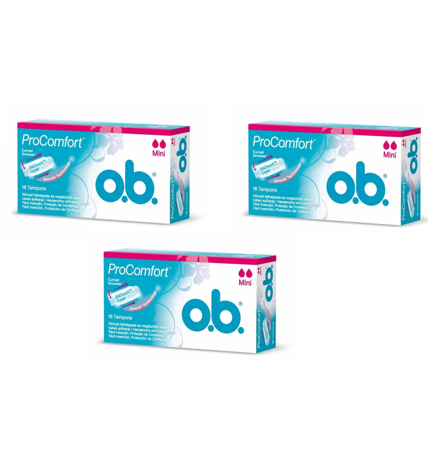 O.B. Pro Comfort Tampon Mini - 48 Pieces (16 Pieces x 3 Boxes) - Buy Online on GoSupps.com