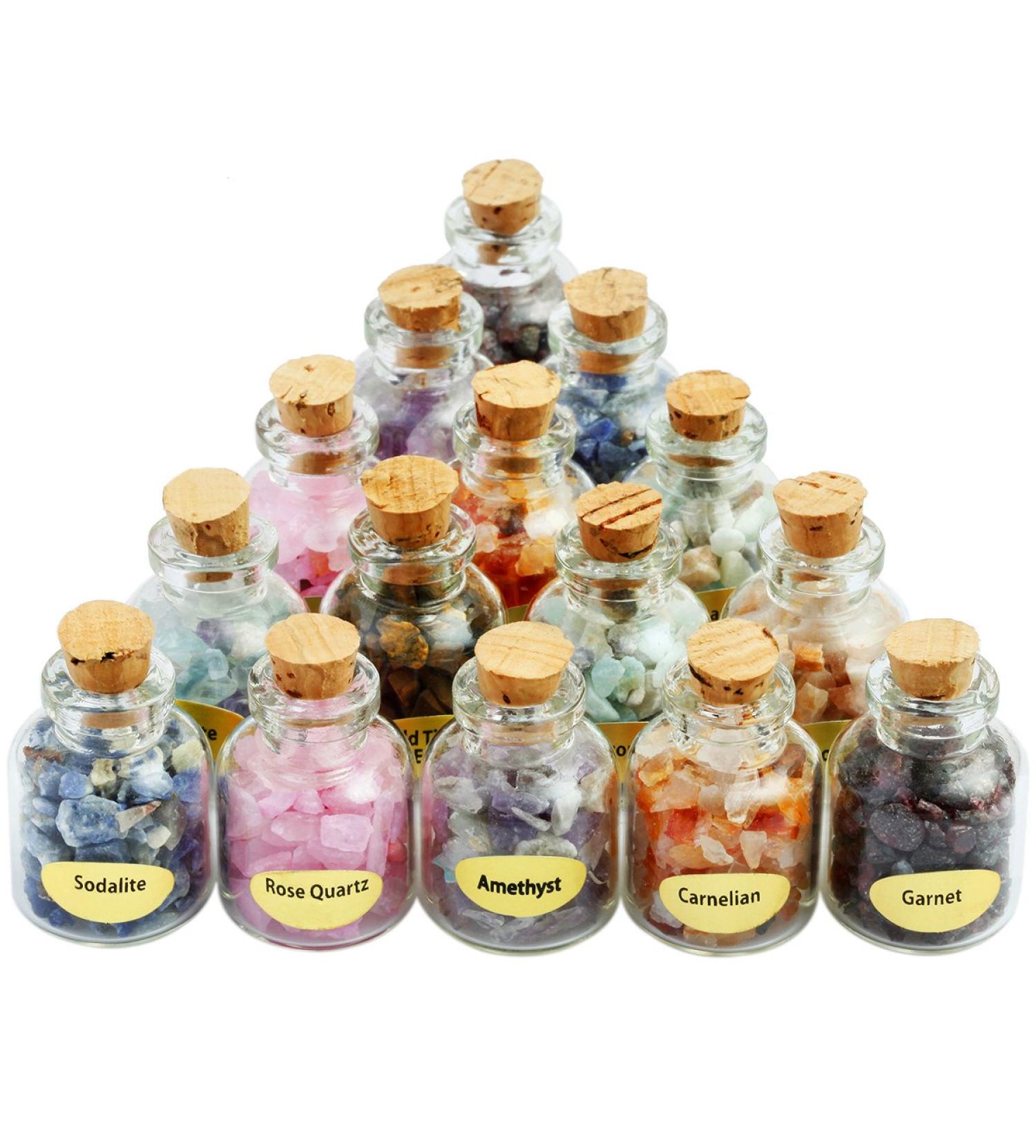 SUNYIK 9 Mini Gemstone Bottles - Healing Tumbled Stones Set #1-9 - Buy Online on GoSupps.com
