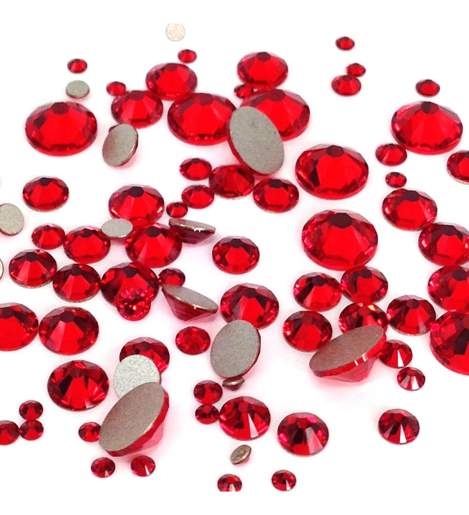 144 pcs Swarovski 2058/2088 Crystal Flatbacks Red Rhinestones Nail Art - Light Siam (227) - Mixed Sizes ss5/ss7/ss9/ss12/ss16/ss20/ss30 - Buy Online on GoSupps.com