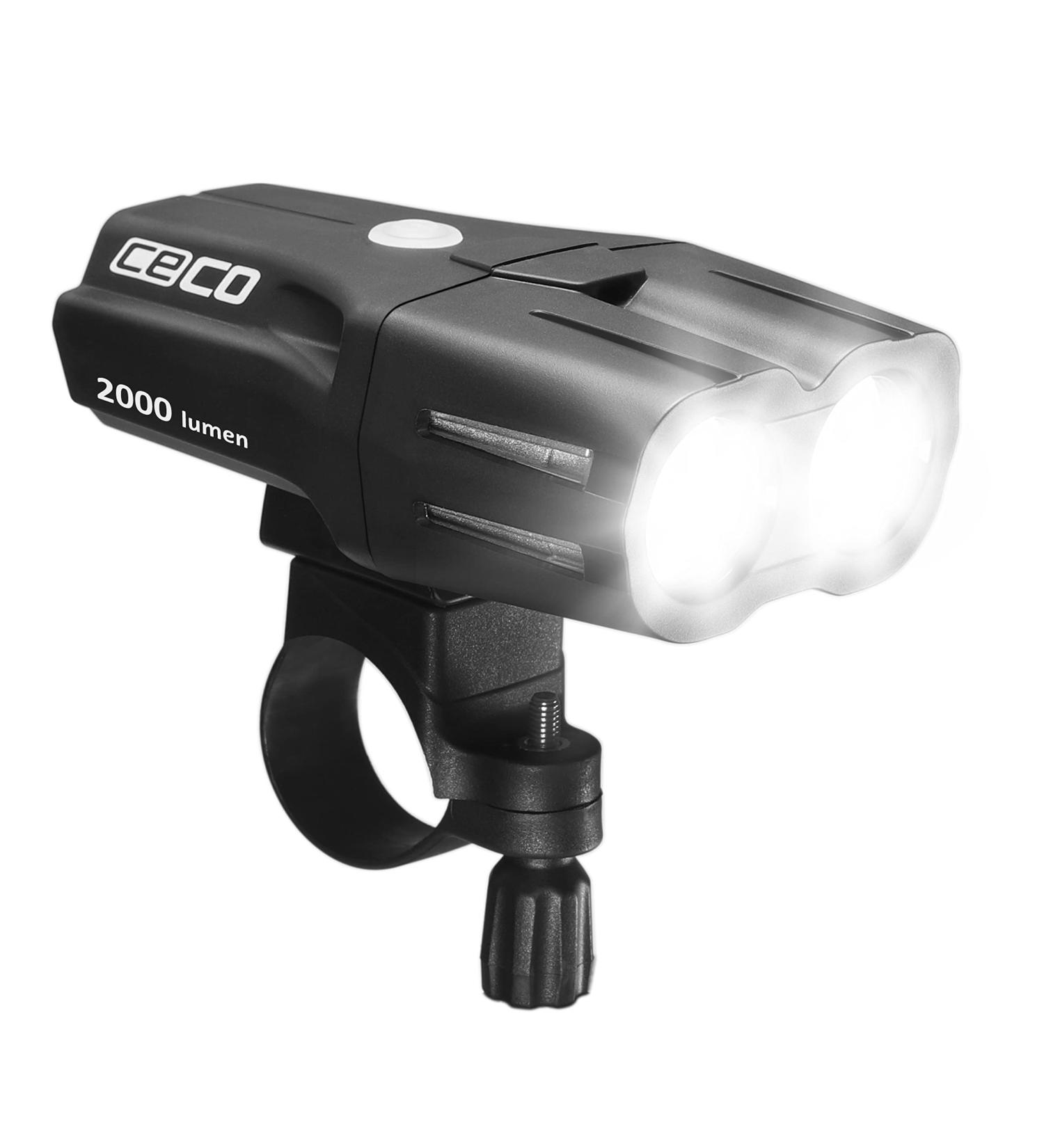 CECO-USA 2000 Lumen USB Rechargeable Bike Light - Waterproof & Impact Resistant Super Bright Bicycle Headlight for Commuters and Cyclists - Buy Online on GoSupps.com