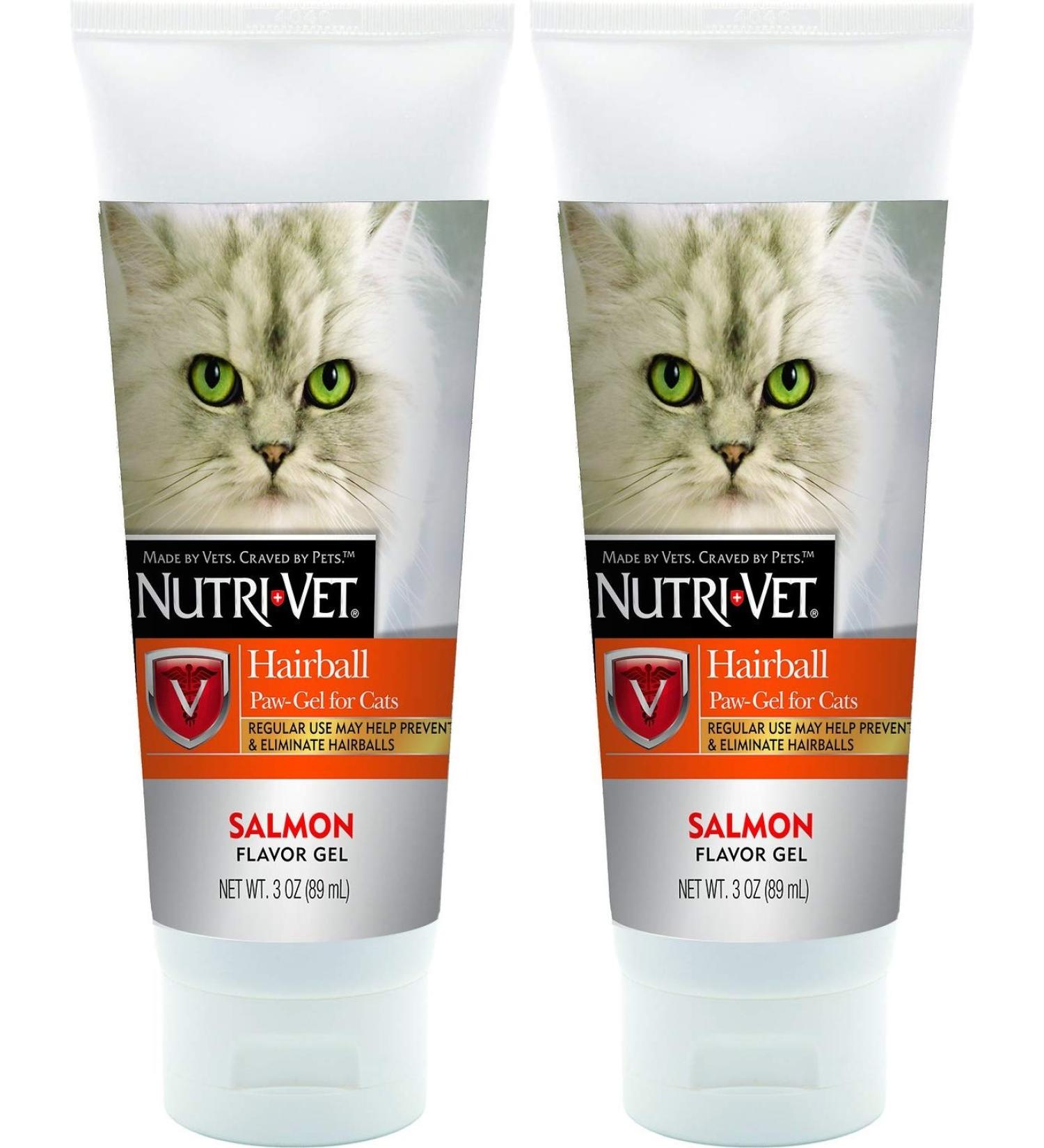 Nutri-Vet Feline Hairball Paw Gel Salmon 3 oz (pack of 2)