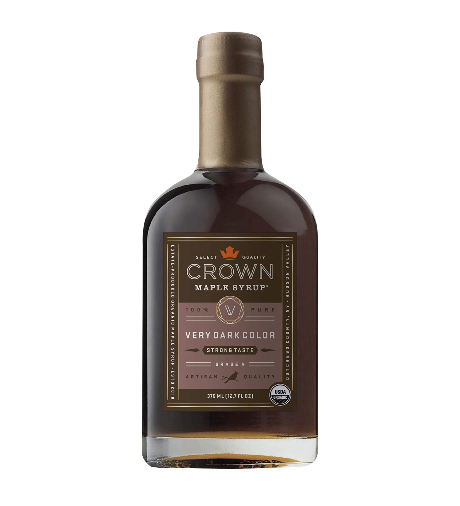 Crown Maple Very Dark Color Strong Taste Organic Maple Syrup - 12.7 Fl Oz - Buy Online on GoSupps.com