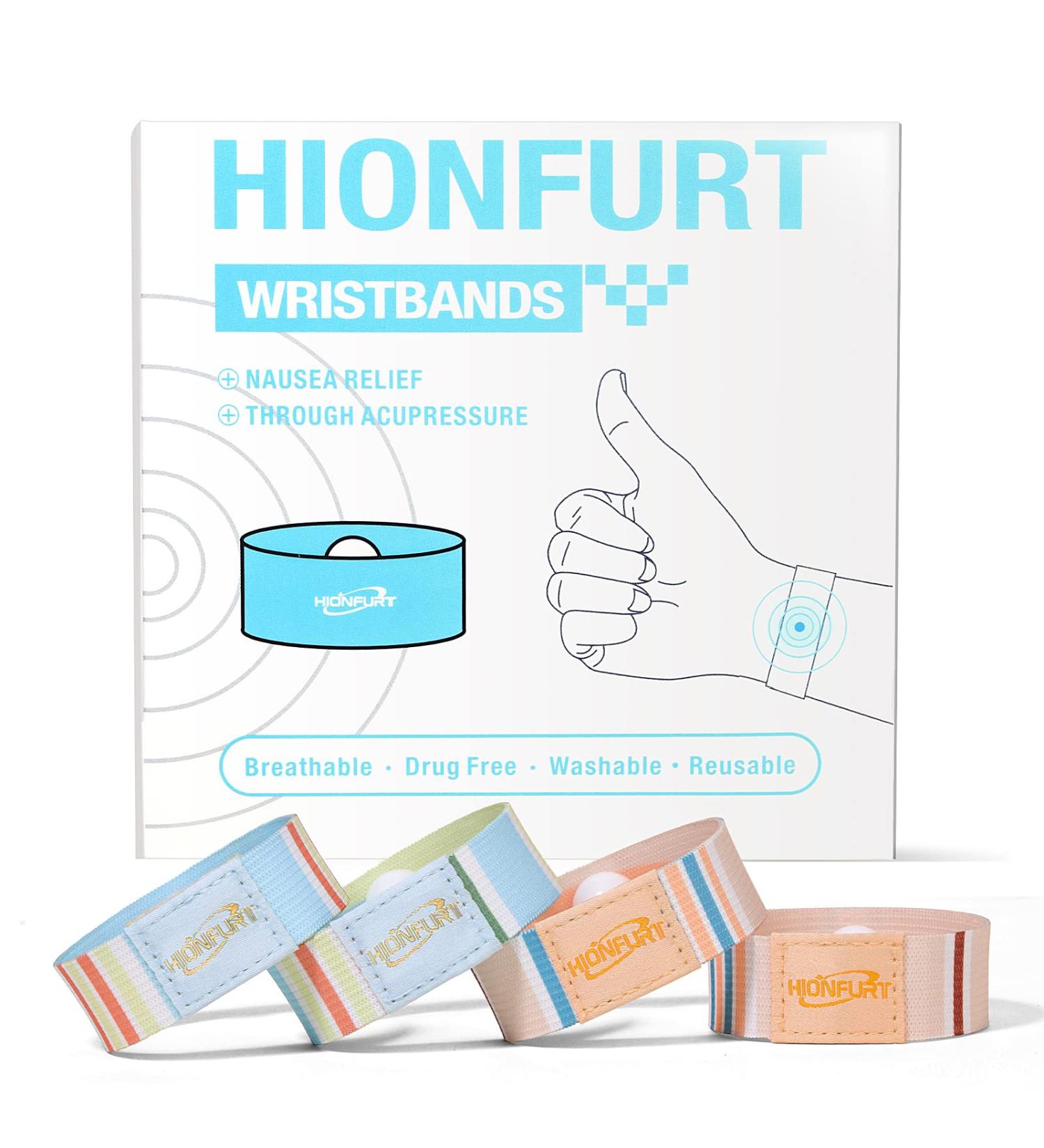Nausea Relief Wristbands for Motion Sickness - 2 Pairs Large, Anti Nausea Bracelets for Pregnancy & Travel (Cruise, Plane), Adults & Kids - Buy Online on GoSupps.com