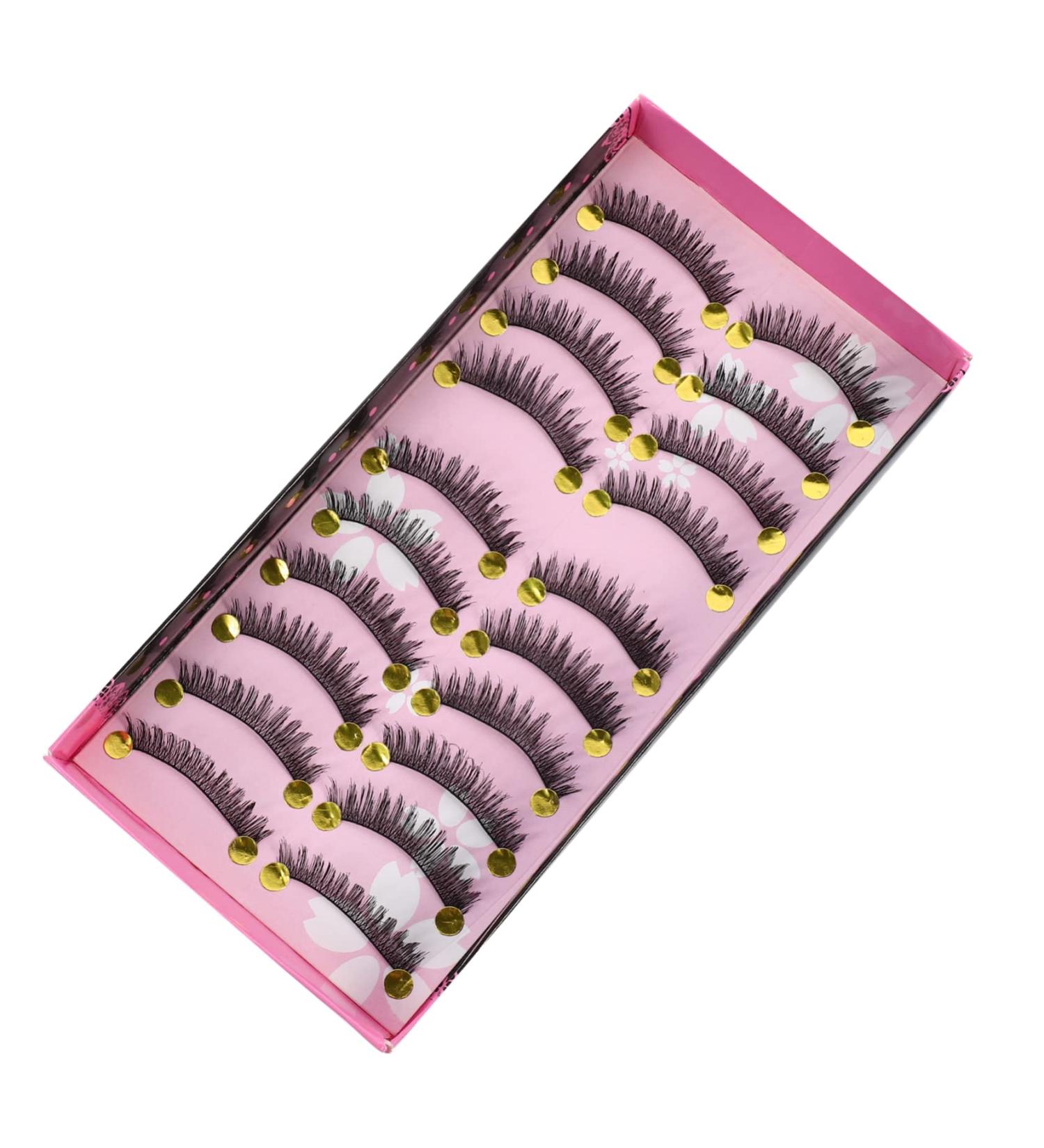 minkissy 10 Pairs Fake Eyelashes Artificial Fiber Eyelashes Makeup Eyelashes False Lashes Faux Lashes Eyelashes Natural Eyelashes Black Artificial Fiber Dense Miss False Eyelashes - Buy Online on GoSupps.com