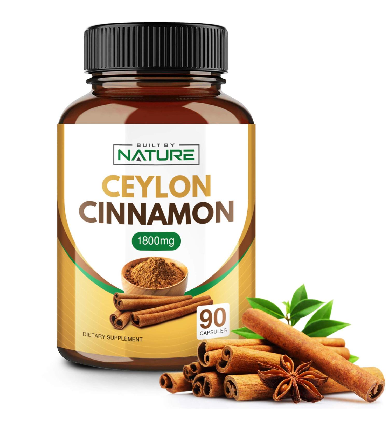 Built by Nature Organic Ceylon Cinnamon Supplement - 90 Capsules | Natural Antioxidant - Buy Online on GoSupps.com