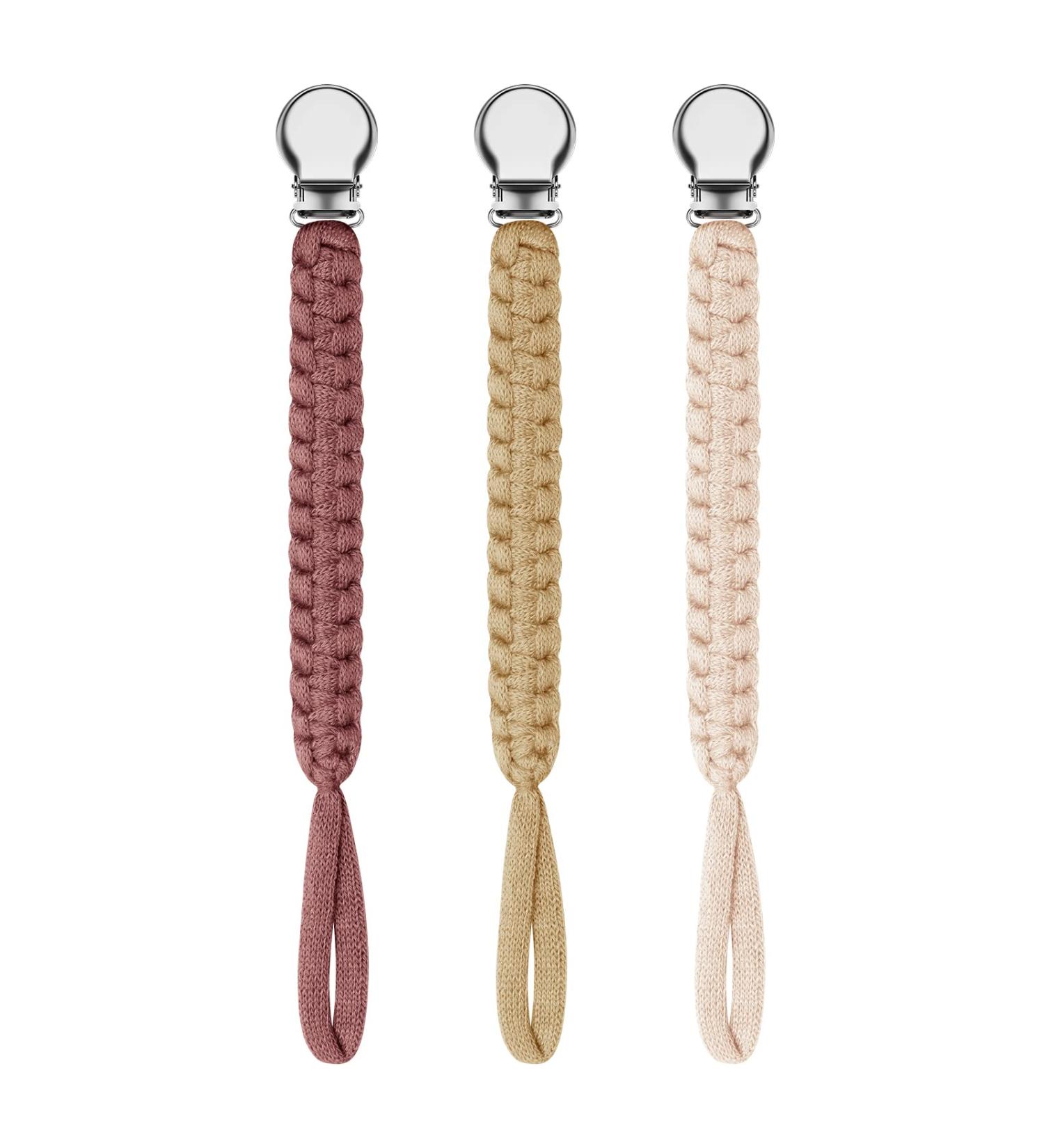 Braided Pacifier Leash for Baby Boy and Girl | Unisex Binky Clip | Pacifier Holder | Baby Shower & Birthday Gift - Buy Online on GoSupps.com