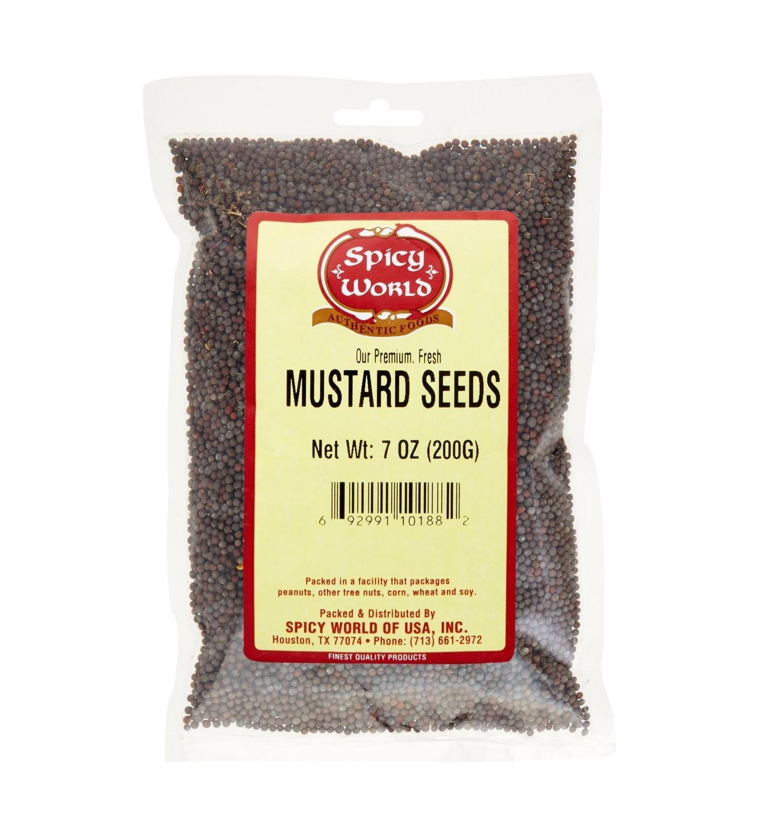 Spicy World Black Mustard Seeds 7oz Bag - 100% Natural (Pack of 1) - Buy Online on GoSupps.com