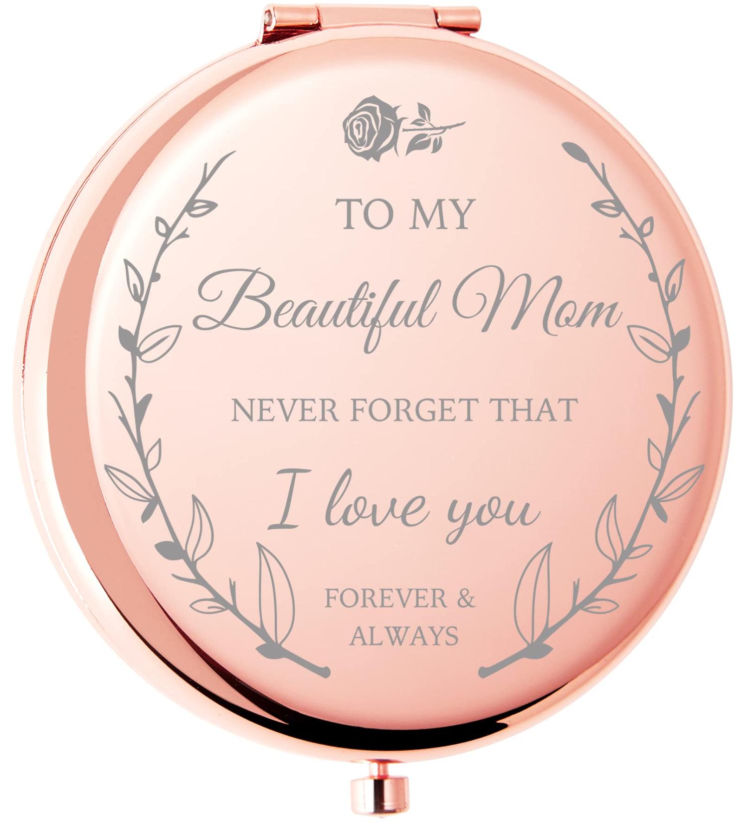 idooss Rose Gold Compact Mirror - Unique Birthday Gift for Mom, Friends, Coworkers - Gold Portable Mirror - Buy Online on GoSupps.com
