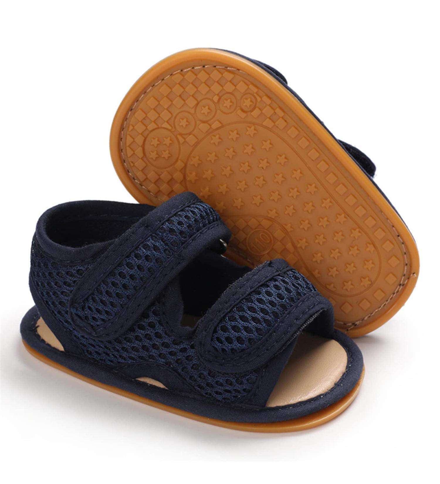 RVROVIC Baby Sandals - Soft Anti-Slip Sole for Boys & Girls | Toddler First Walkers | 0-6 Months | Dark Blue - Buy Online on GoSupps.com