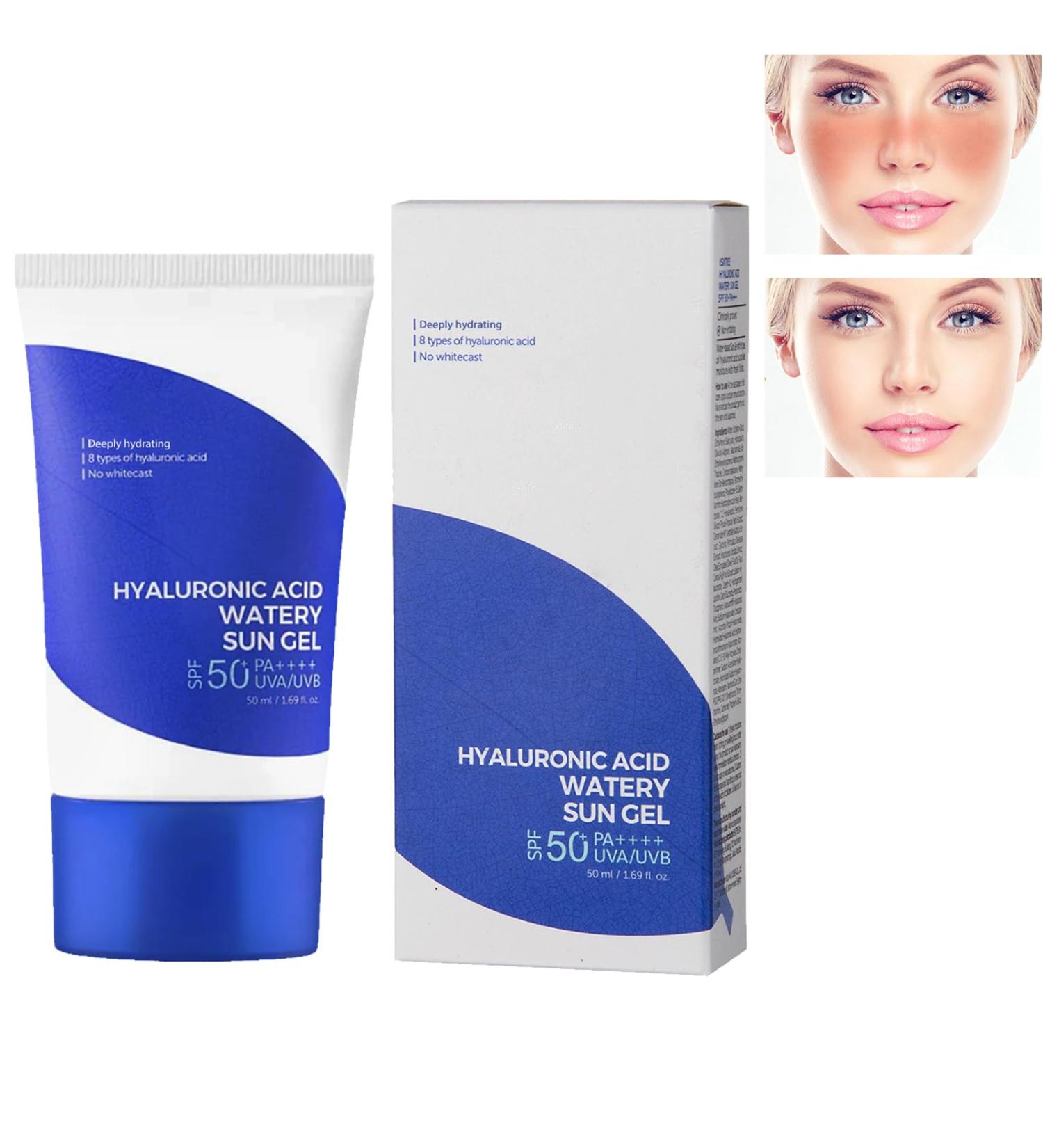 KOAHDE Hyaluronic Acid Sunscreen Hyaluronic Acid Watery Sun Gel Hyaluronic Acid Natural Sun Cream Moisturizing Physical Sun Block Natural Moisturizing Suncream Waterproof Sun Gel 50ML 1PC - Buy Online on GoSupps.com