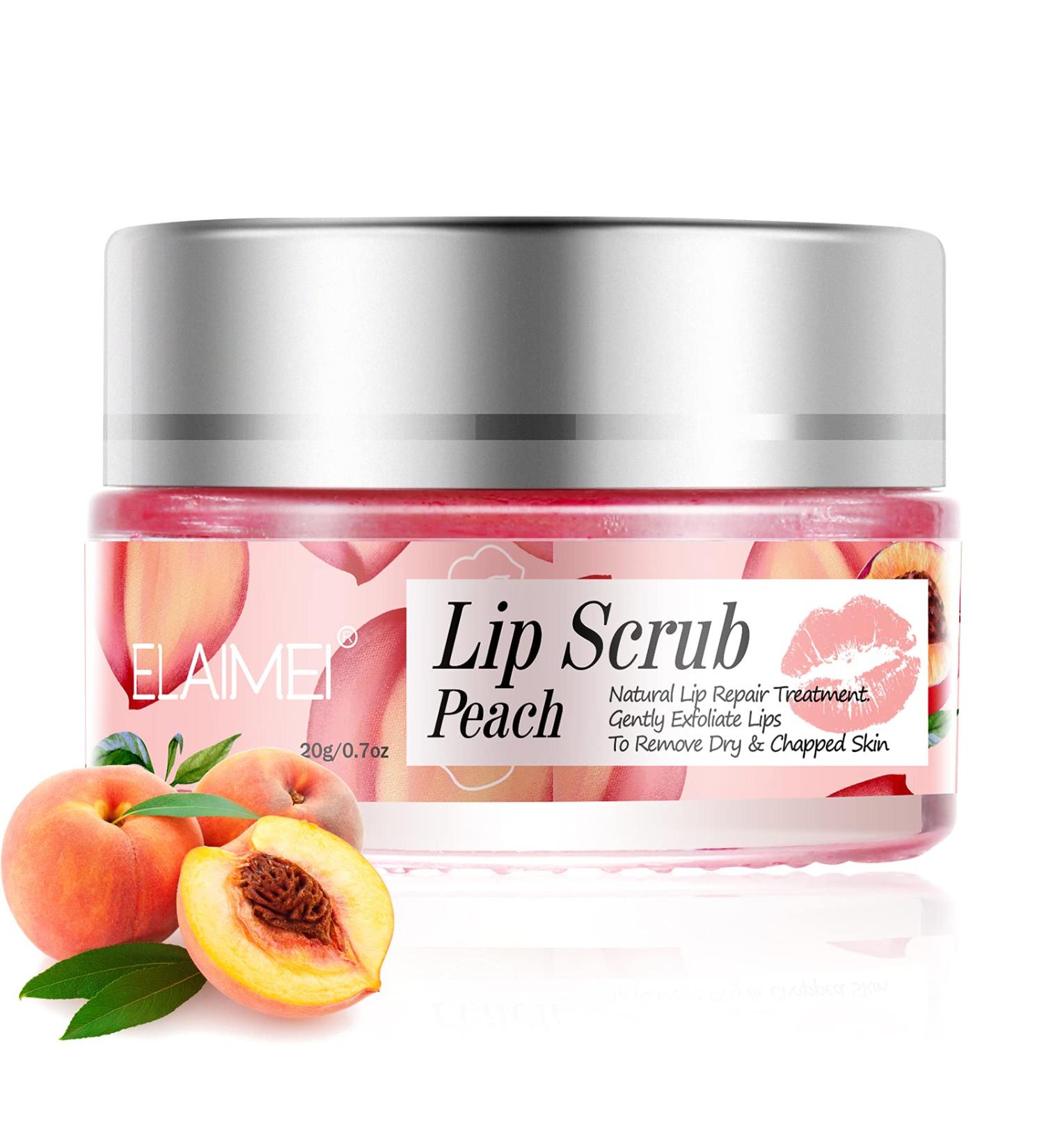 Natural Lip Peeling & Scrub Cream - Intensive Nourishing Treatment for Dead Skin Removal | Peach Flavor - Buy Online on GoSupps.com