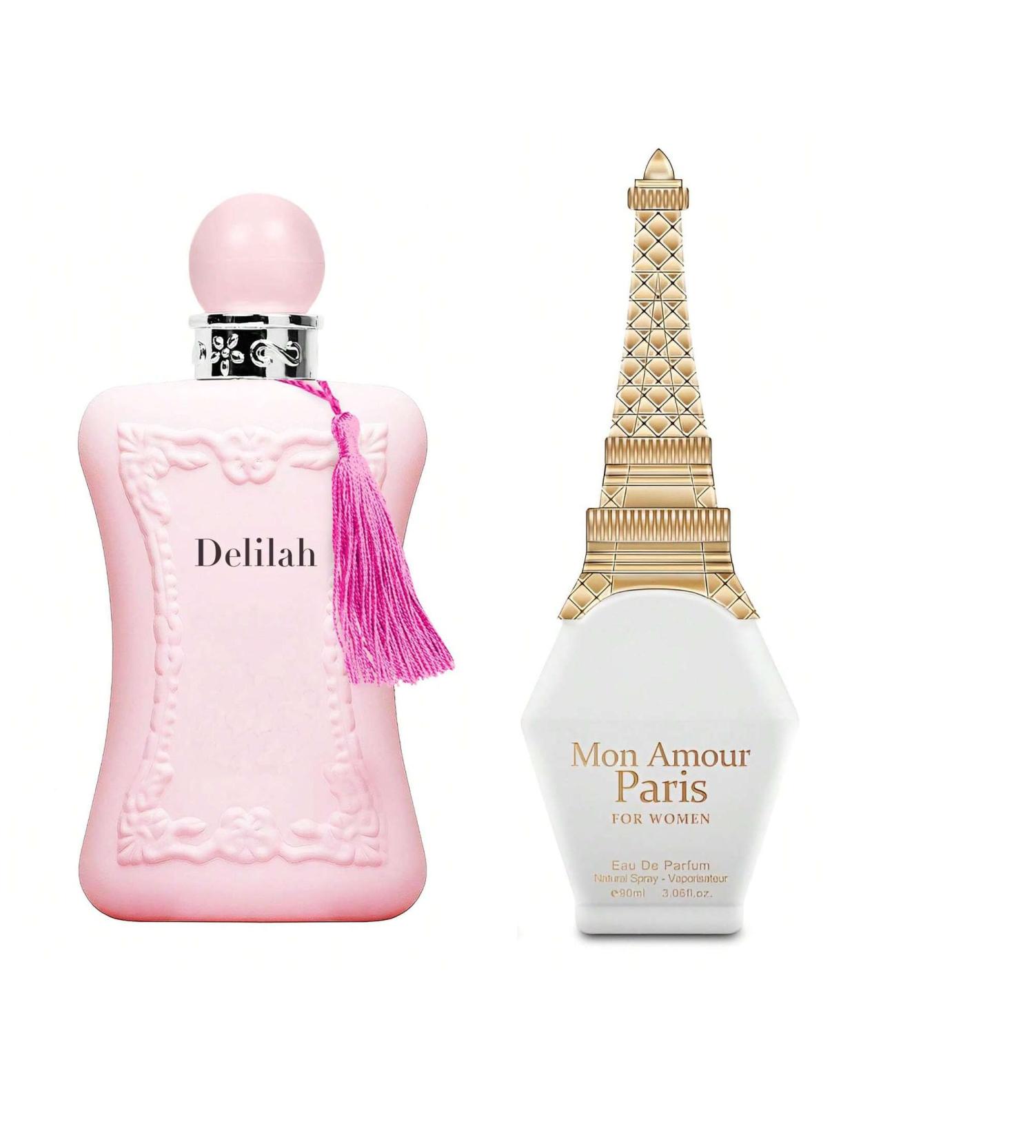Women's Delilah&Amour Paris Perfume Set Romantic Floral Scent Eau De Parfum Spray for Women 3.4 Fl Oz Each Bottle Daily Used Fragrance - Buy Online on GoSupps.com