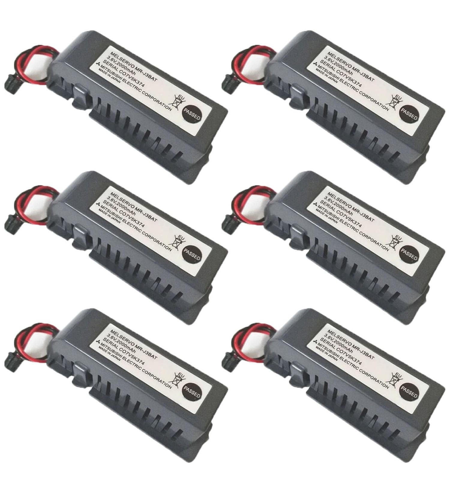 WELLVEUS 6 Pack MR-J3BAT Battery for MELSERVO MR-J3BAT ER6VC119A/B - 3.6V 2000mAh | International Shipping Available - Buy Online on GoSupps.com