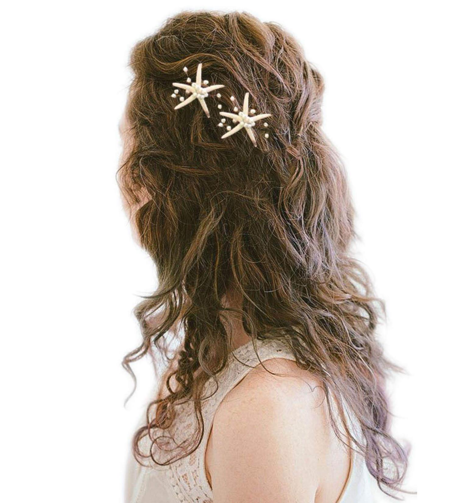 Barogirl Wedding Starfish Hair Pins Set - Bridal Beach Hair Accessories for Women/Girls (Silver) - Buy Online on GoSupps.com