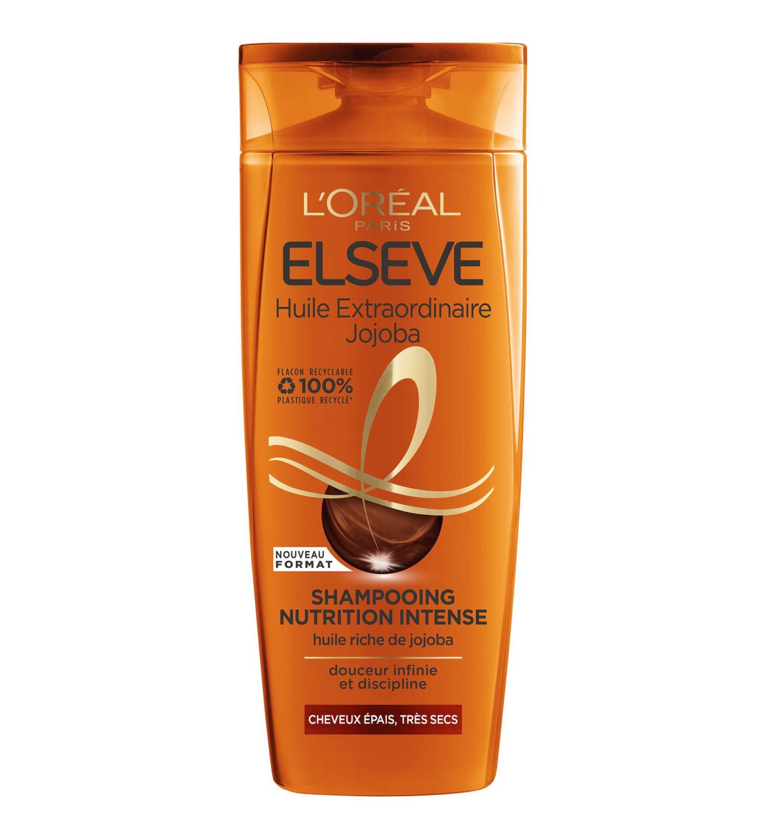 L'Or al Paris - Intense Nutrition Shampoo For Thick and Very Dry Hair - Disciplined Hair - Rich Jojoba Oil - Elseve Extraordinary Oil - 300 ml
