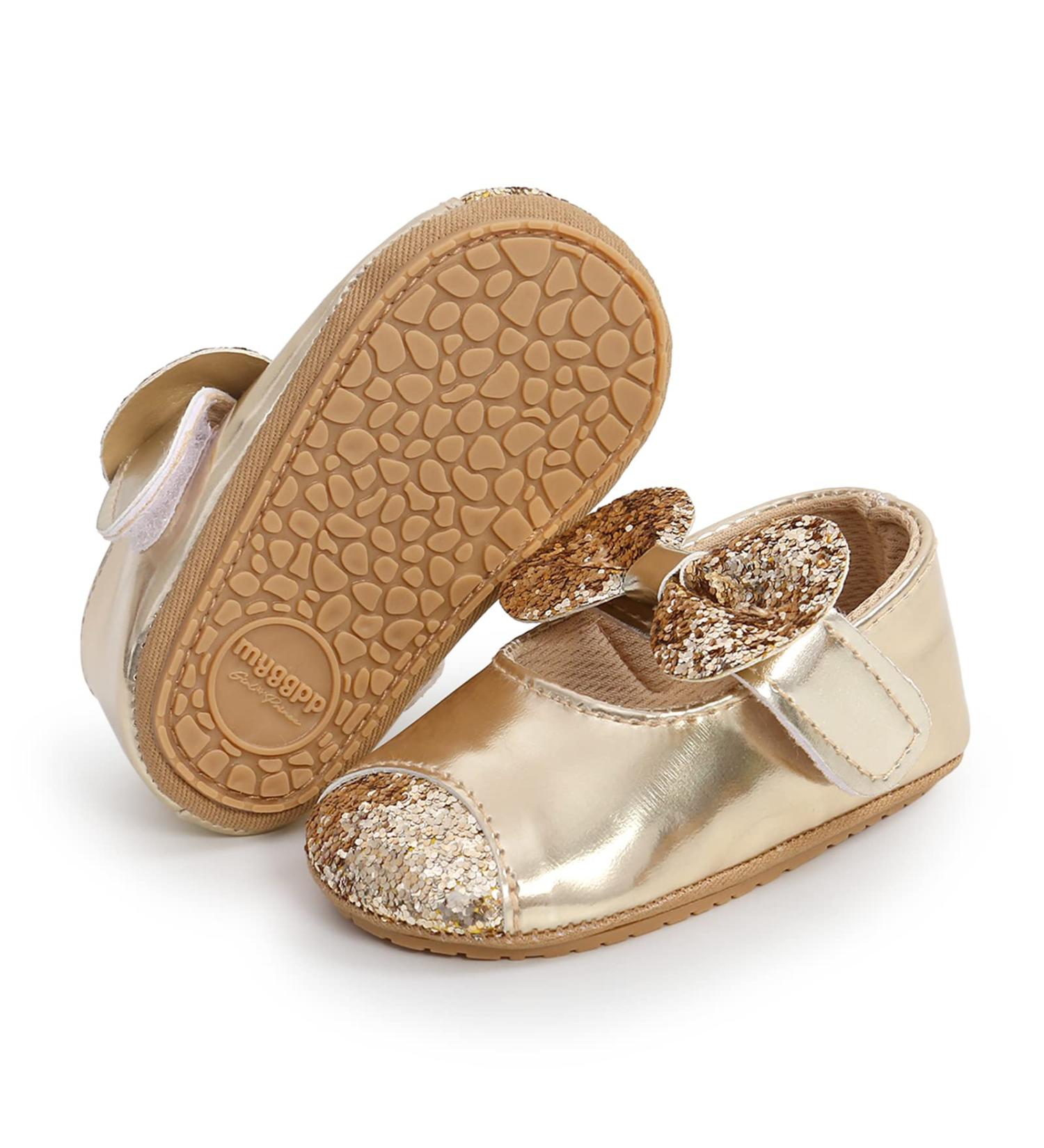 RVROVIC Baby Girl Princess Sparkly Moccasins - Soft Sole Prewalker Shoes (Gold, 0-6 Months) - Buy Online on GoSupps.com