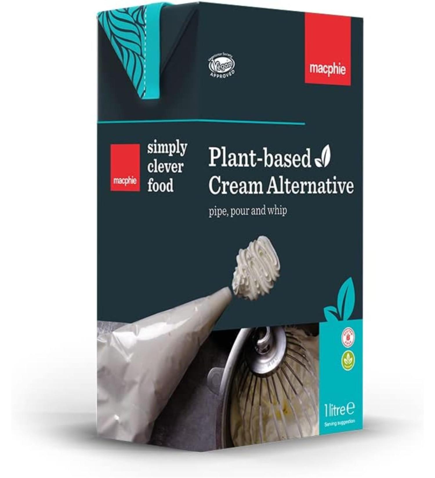 Plant Based Cream alternative. Vegan Cream 1Litre Ideal for desert sauce. Gluten Free. Vegetarians Society Approved - Vegan