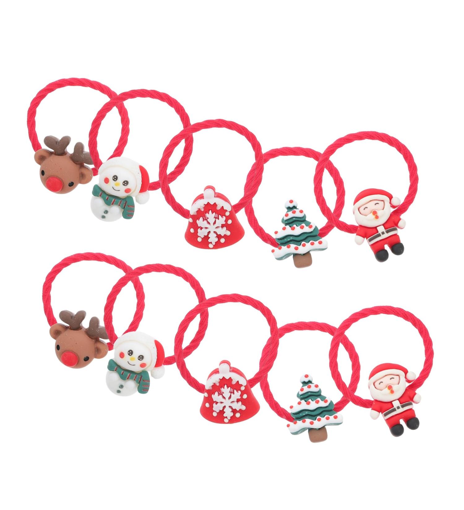 FOMIYES 10 Pairs Christmas Headband Santa Hair Band Santa Claus Hair Ties Xmas Sanra Hair Tie Hair Accessories Tiara Hair Ponytail Christmas Hair Rings Xmas Fine Hair Holder Wig - Buy Online on GoSupps.com