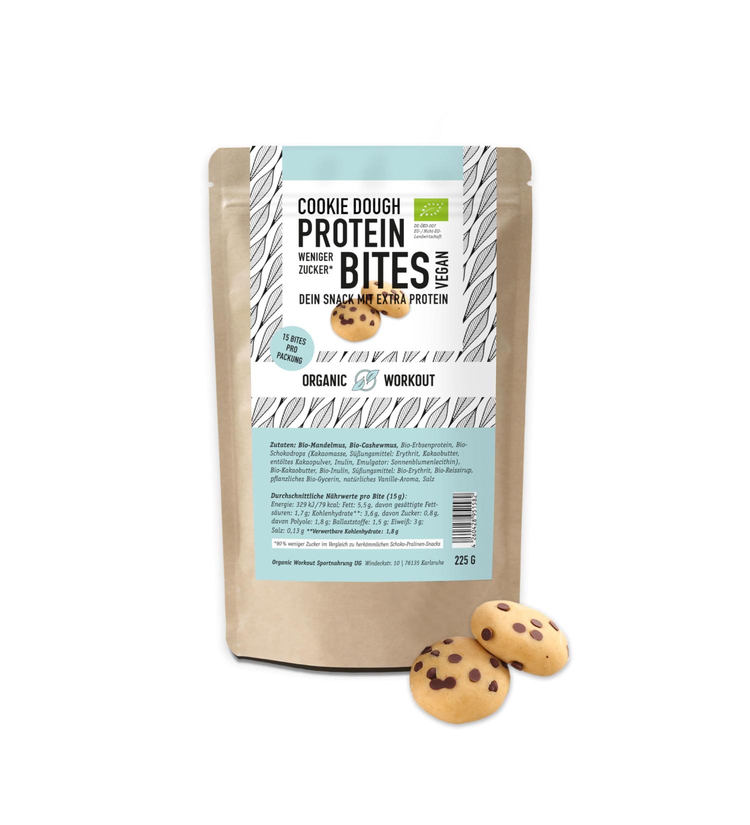 Buy Organic Vegan Cookie Dough Nomnoms - Creamy Nutmus Protein Bites (Big Pack 15 Bits) - Healthy Protein Bar Alternative - Buy Online on GoSupps.com