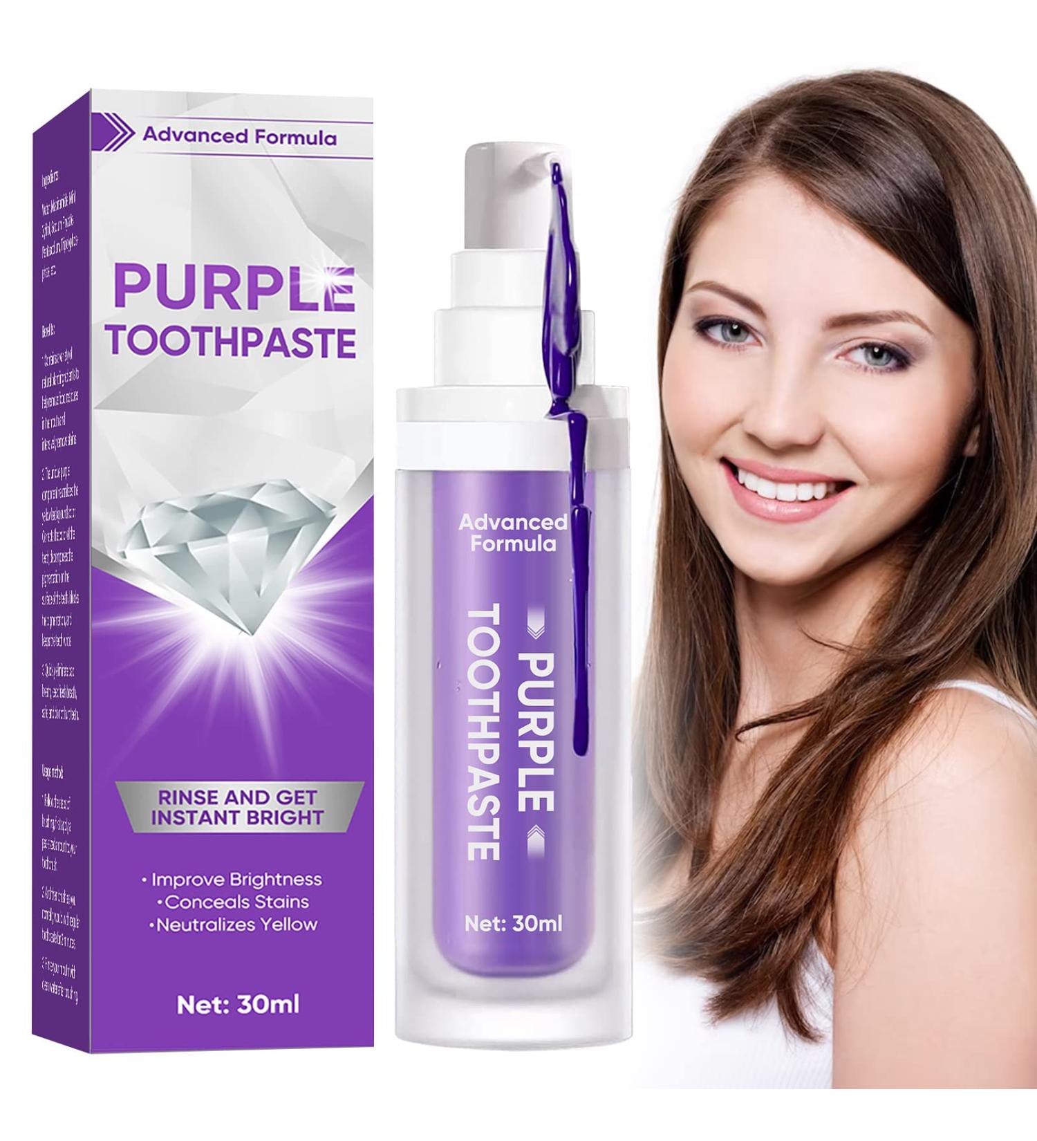 Purple Teeth Whitening Toothpaste - 30ml for Stain Removal and Whitening - Buy Online on GoSupps.com