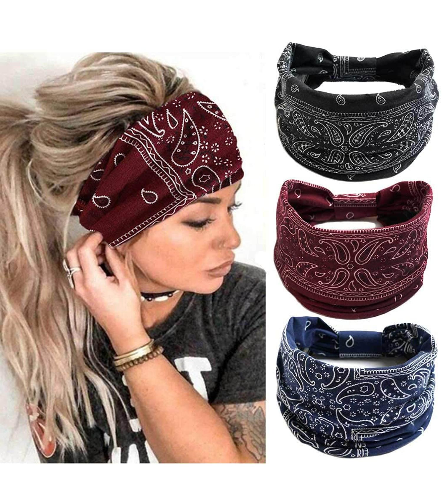 Boho African Headbands - Elastic Wide Knot Hair Bands for Women & Girls | Yoga & Outdoor Accessories - Buy Online on GoSupps.com