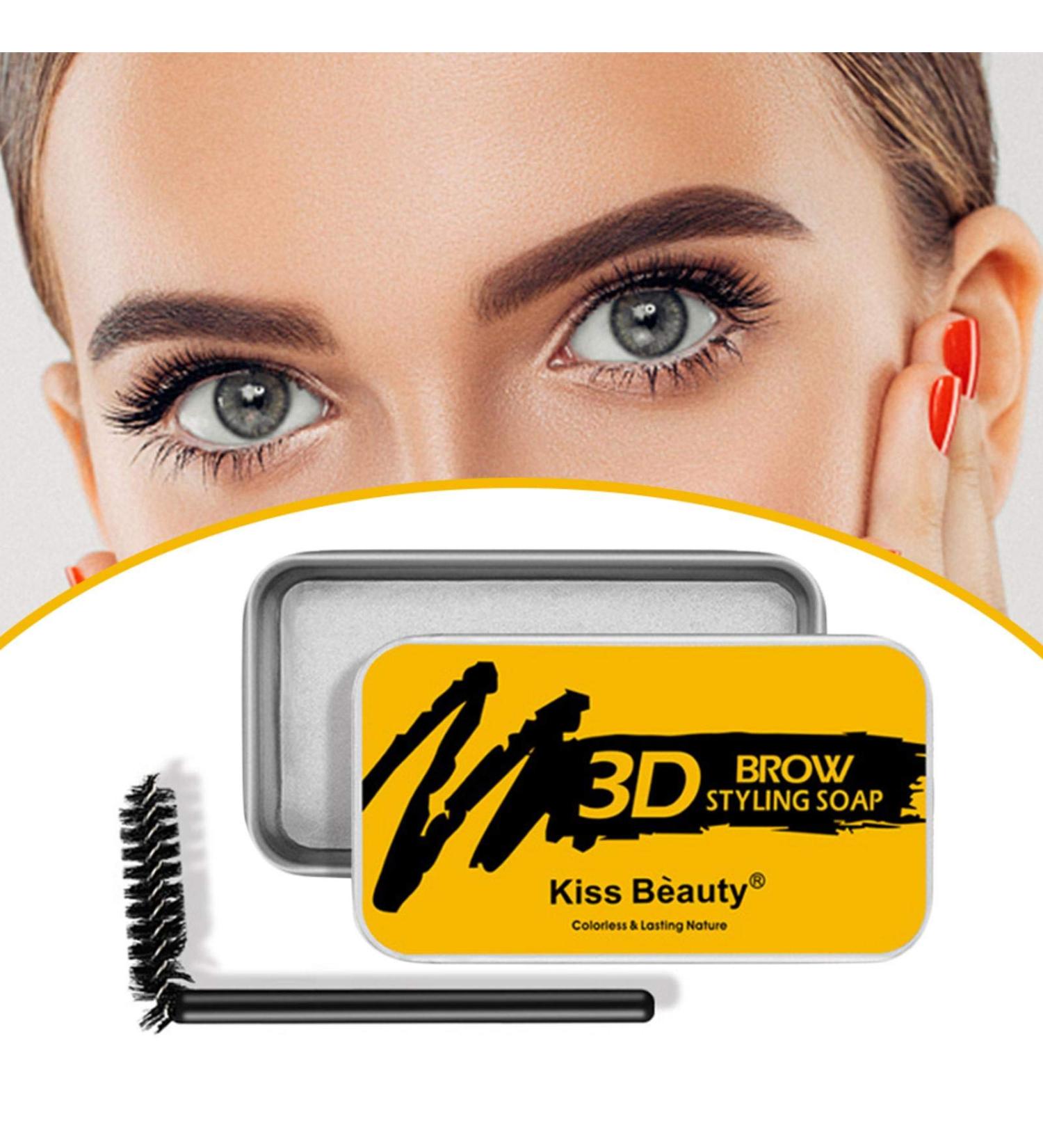 Eyebrow Soap Kit 3D Brows Gel Long Lasting Eyebrow Setting Gel Waterproof Eyebrow Makeup Balm Pomade Cosmetics for Natural Brows 1 count (Pack of 1) - Buy Online on GoSupps.com