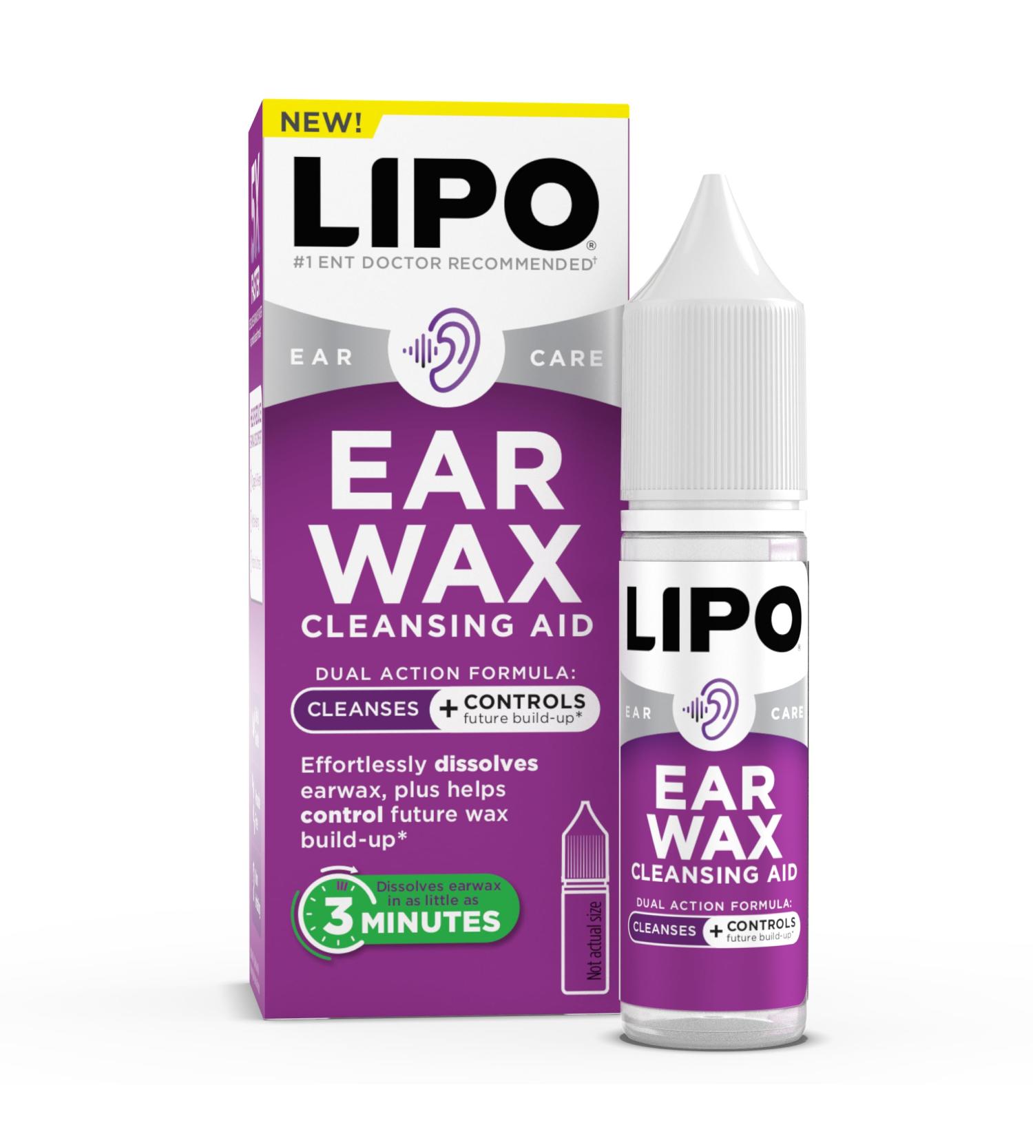 Lipo Earwax Cleansing Aid Drops Fast-Acting Earwax Removal Peroxide-Free Safe & Gentle Formula Dissolves Wax Quickly Prevents Build-Up Reduces Irritation & Muffled Ears - Buy Online on GoSupps.com