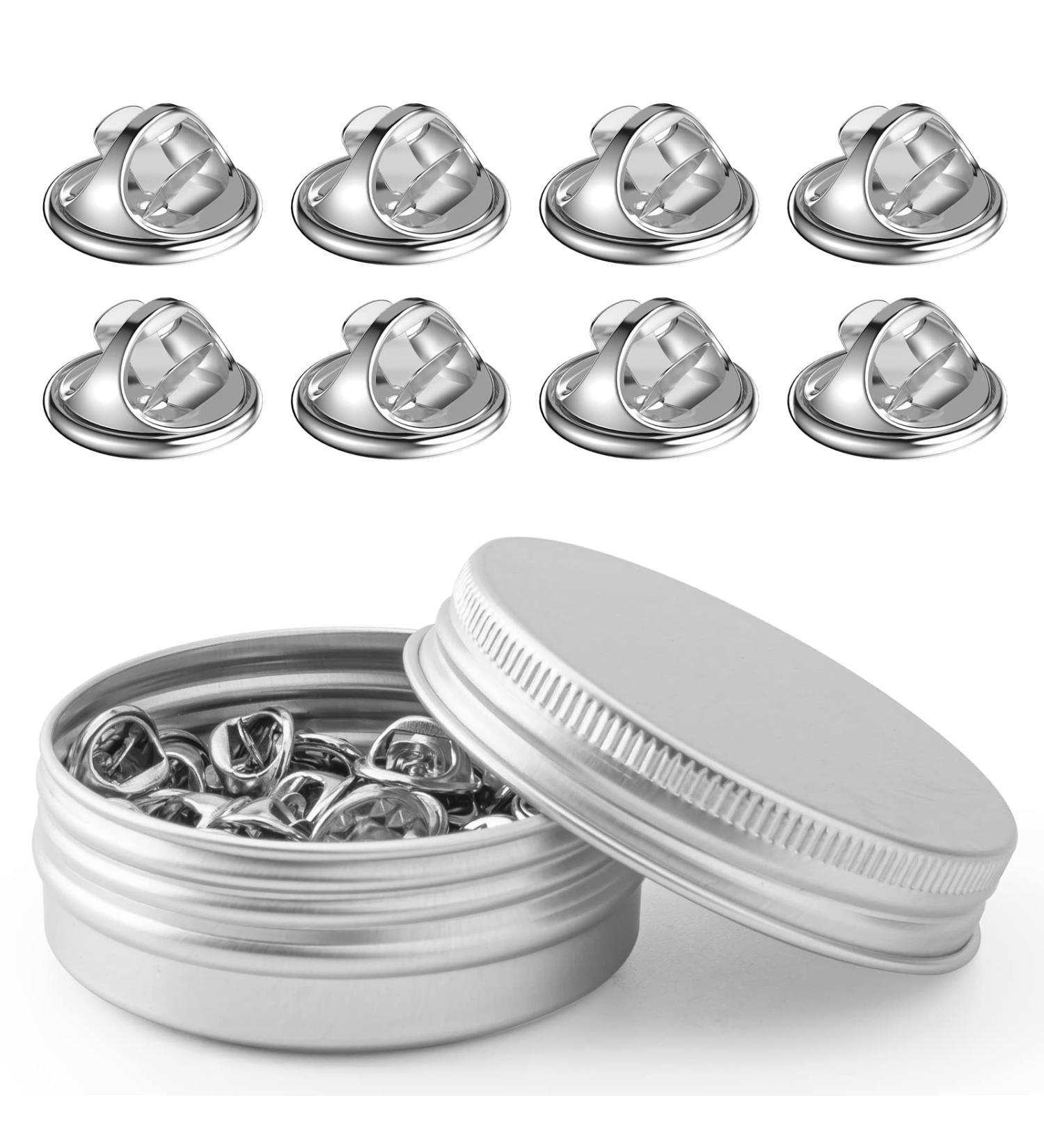 50PCS Metal Pin Backs Locking Clasp for Badge Insignia - Silver Nickel Replacement - Buy Online on GoSupps.com
