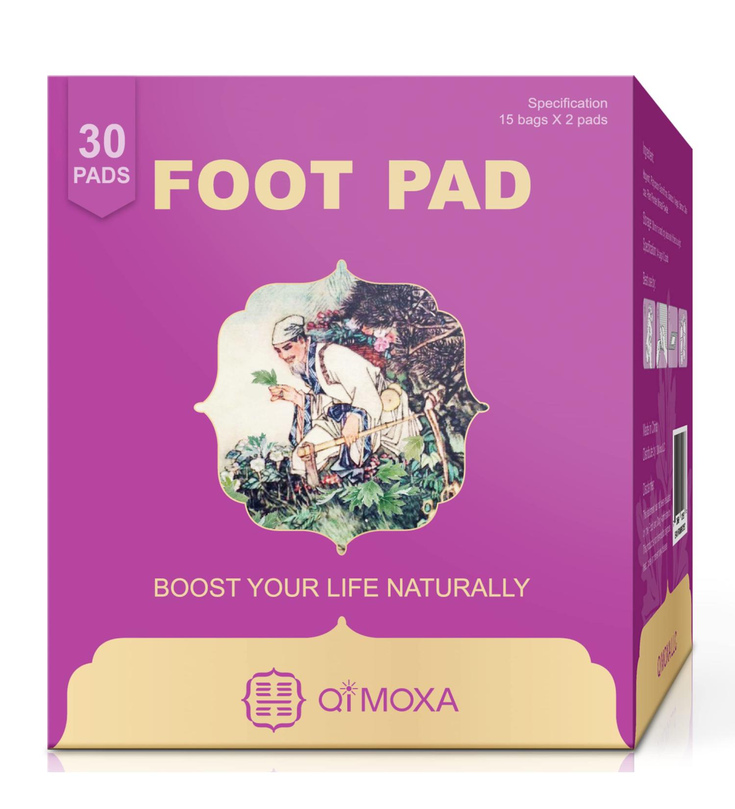 Natural Foot Pads 30PCS - Fatigue & Sore Relief - Improve Relaxation & Vital Energy - Deep Cleansing Patches - Buy Online on GoSupps.com