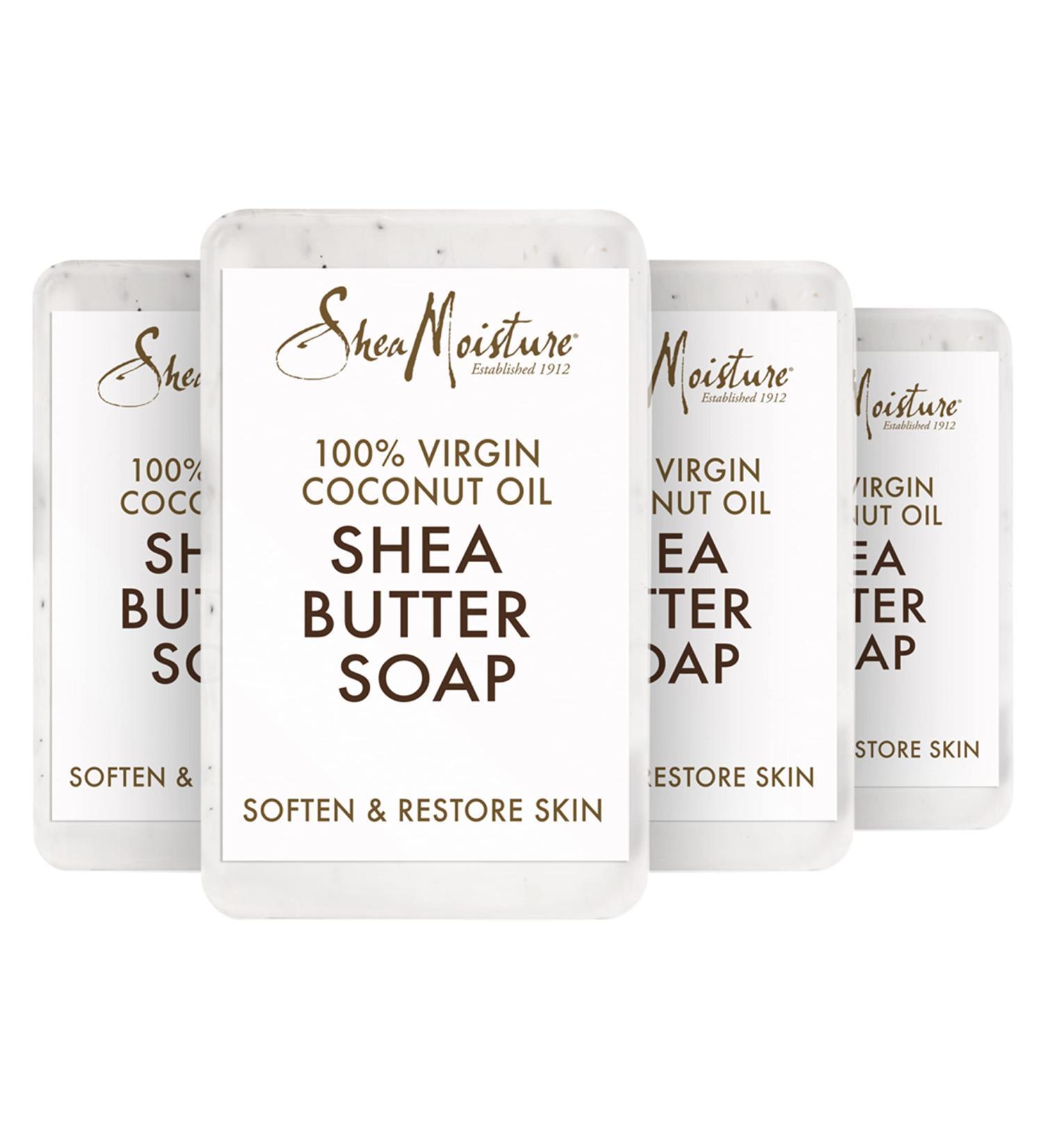 SheaMoisture Coconut Oil Shea Butter Soap 8 oz (4 Pack) | Cruelty-Free Skin Care - Buy Online on GoSupps.com